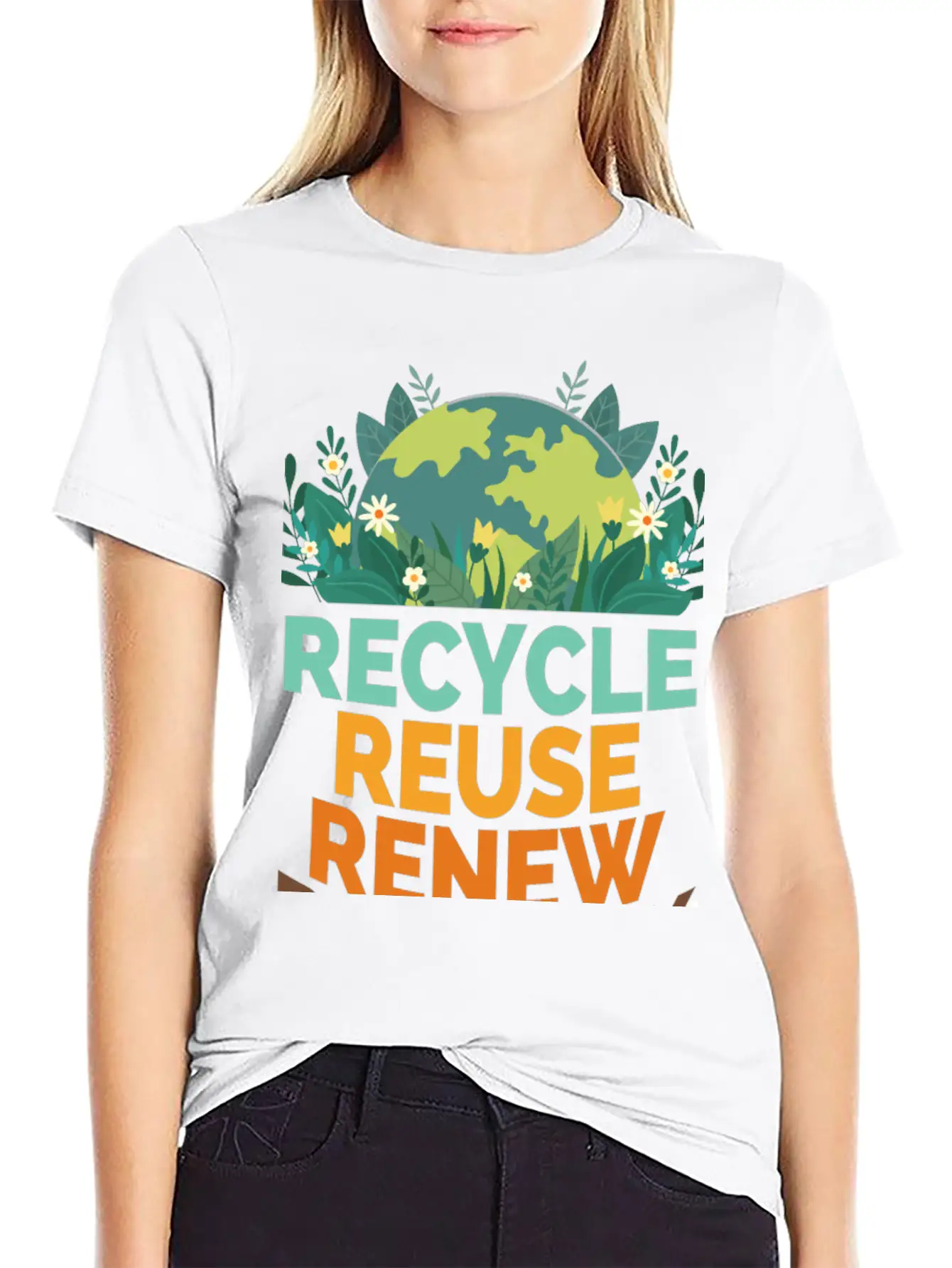 Recycle Reuse Renew Rethink Relaxed Everyday Tee – Lightweight And Durable Cotton