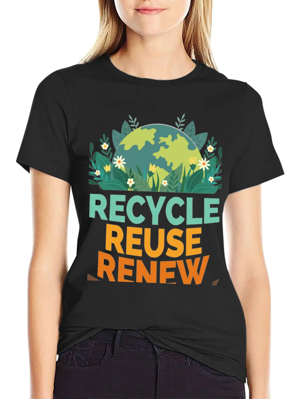 Recycle Reuse Renew Rethink Relaxed Everyday Tee – Lightweight And Durable Cotton