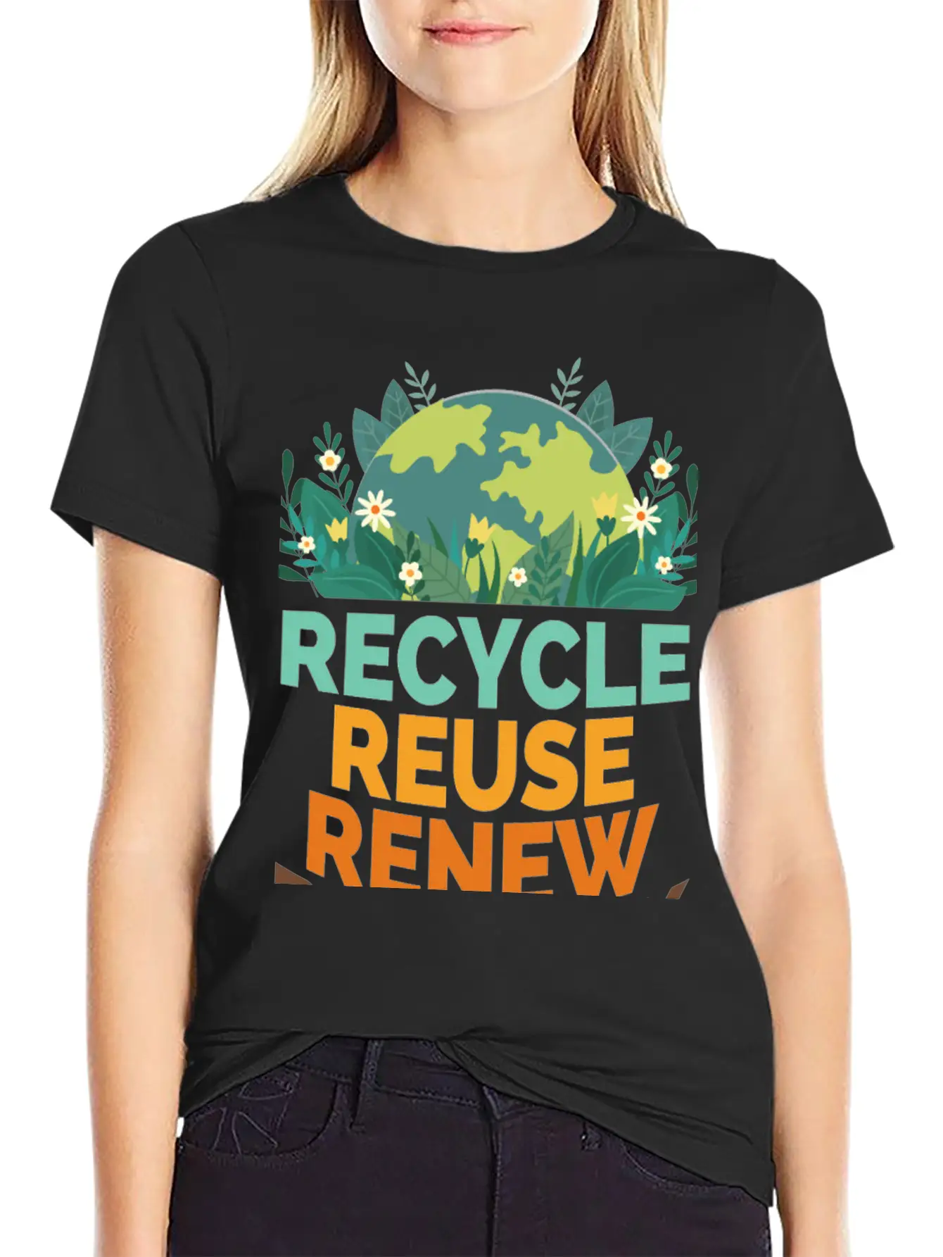 Recycle Reuse Renew Rethink Relaxed Everyday Tee – Lightweight And Durable Cotton