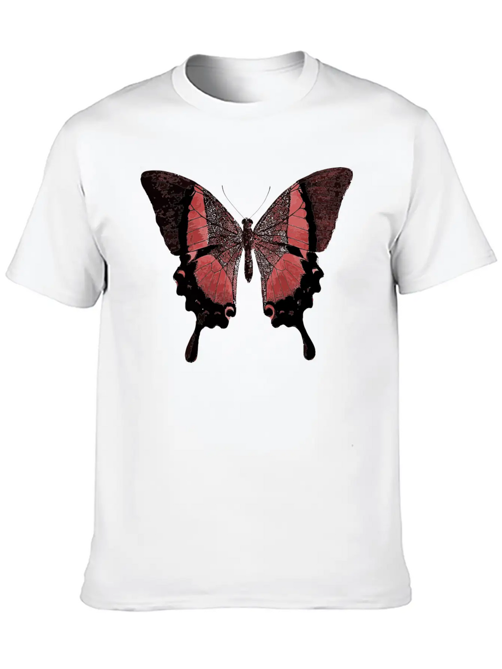 Red Butterfly Basic Graphic T-Shirt – Daily Comfort In Soft Cotton