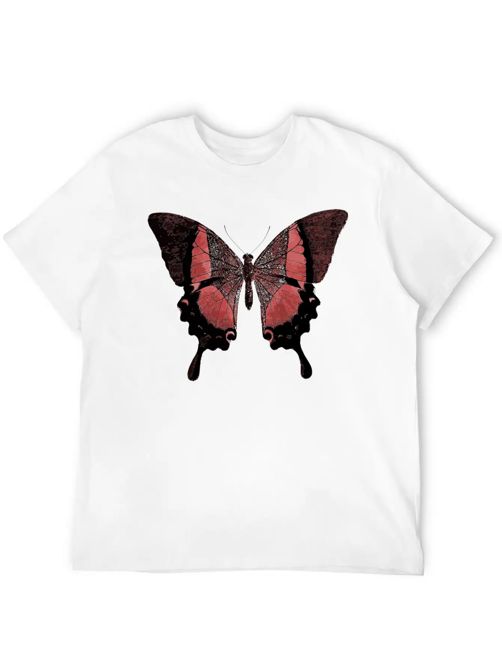 Red Butterfly Basic Graphic T-Shirt – Daily Comfort In Soft Cotton