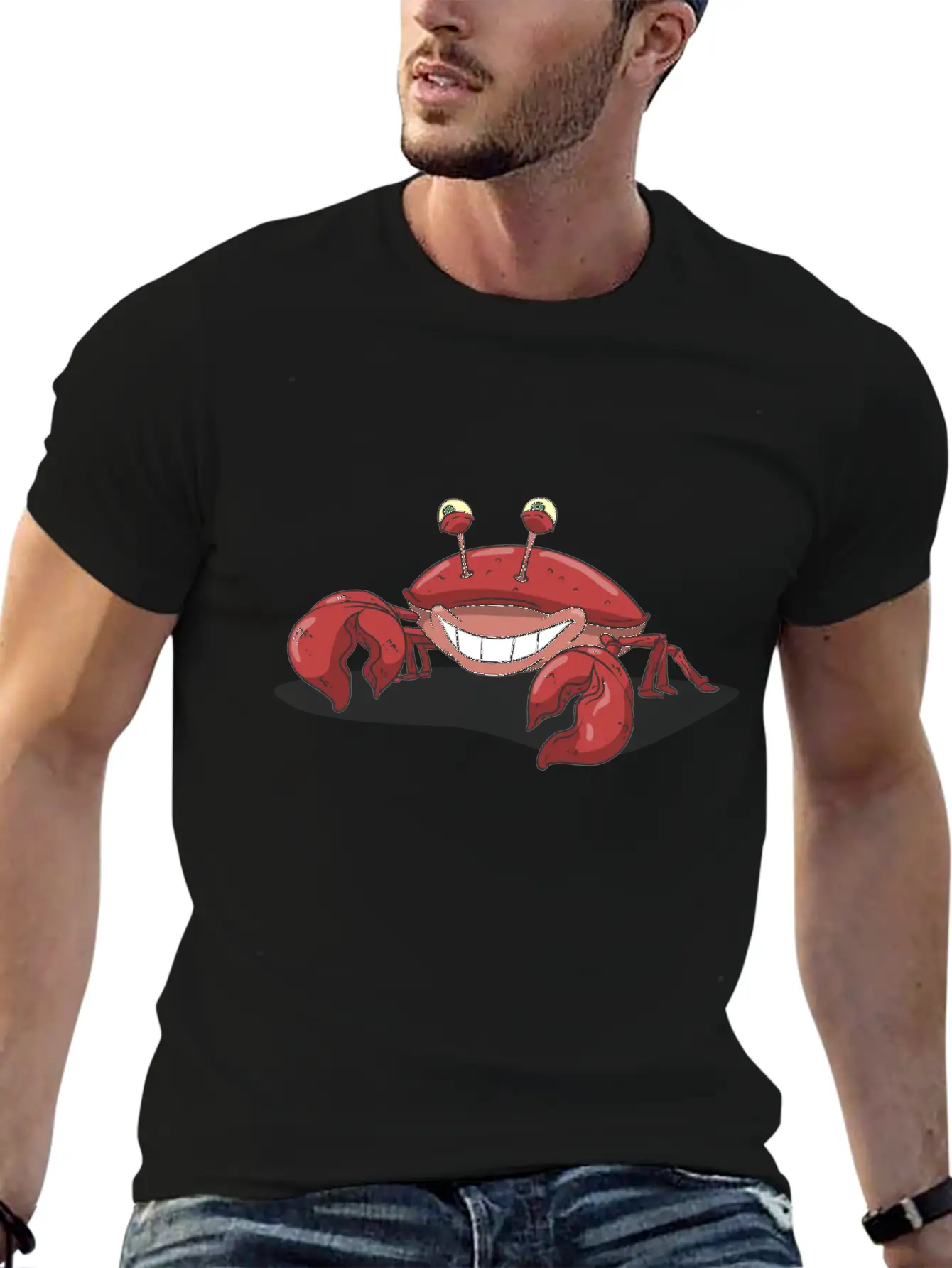 Red Crab Smiling Stylish Everyday T-Shirt – Unisex Basic Cotton Tee