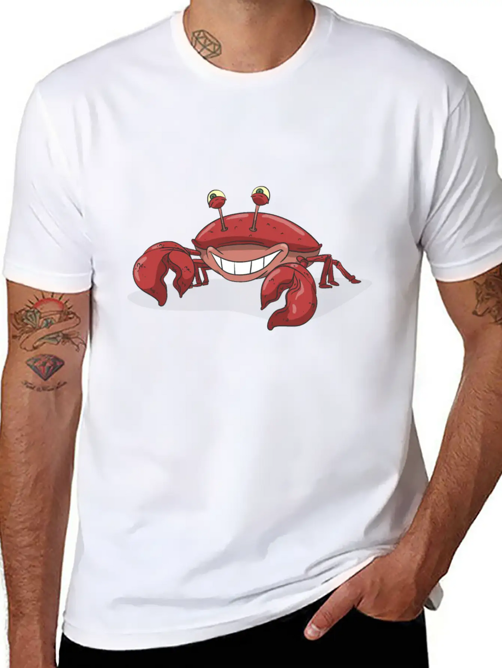 Red Crab Smiling Stylish Everyday T-Shirt – Unisex Basic Cotton Tee