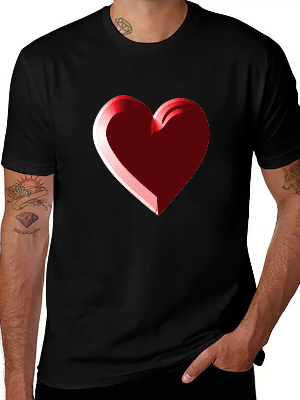 Red Heart Red Love Timeless Short Sleeve Tee – Comfy And Minimalist Design