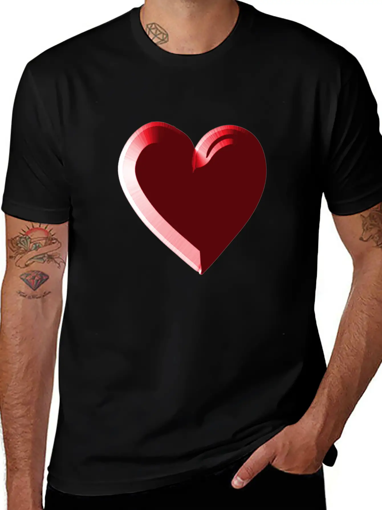 Red Heart Red Love Timeless Short Sleeve Tee – Comfy And Minimalist Design