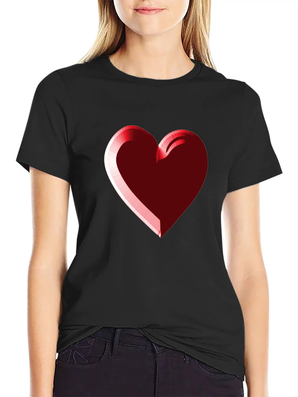 Red Heart Red Love Timeless Short Sleeve Tee – Comfy And Minimalist Design