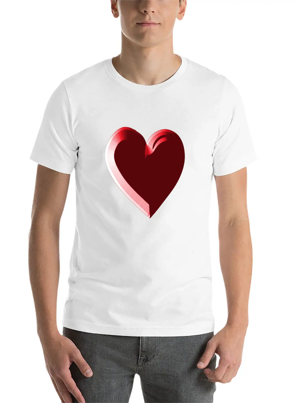 Red Heart Red Love Timeless Short Sleeve Tee – Comfy And Minimalist Design