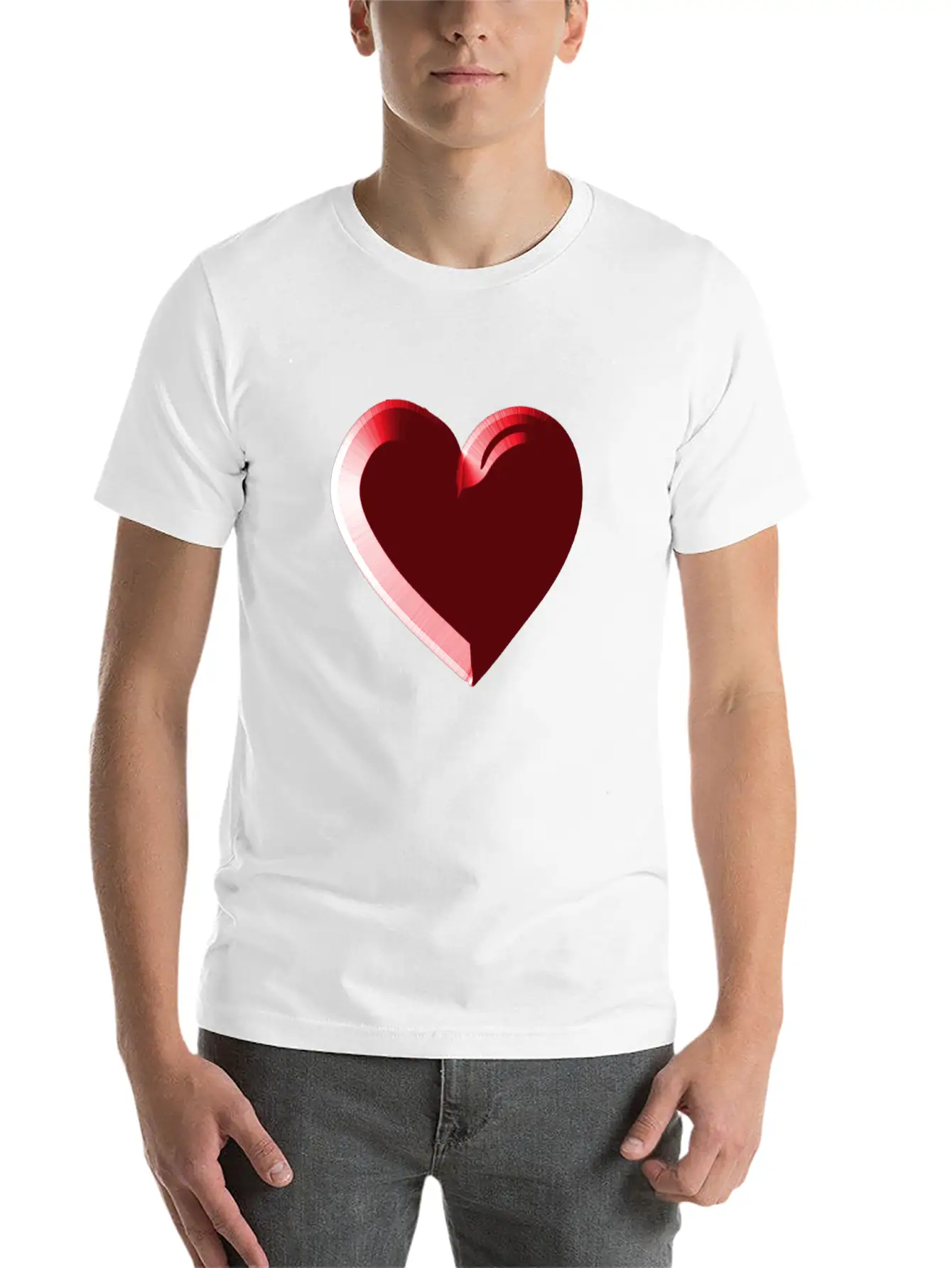Red Heart Red Love Timeless Short Sleeve Tee – Comfy And Minimalist Design