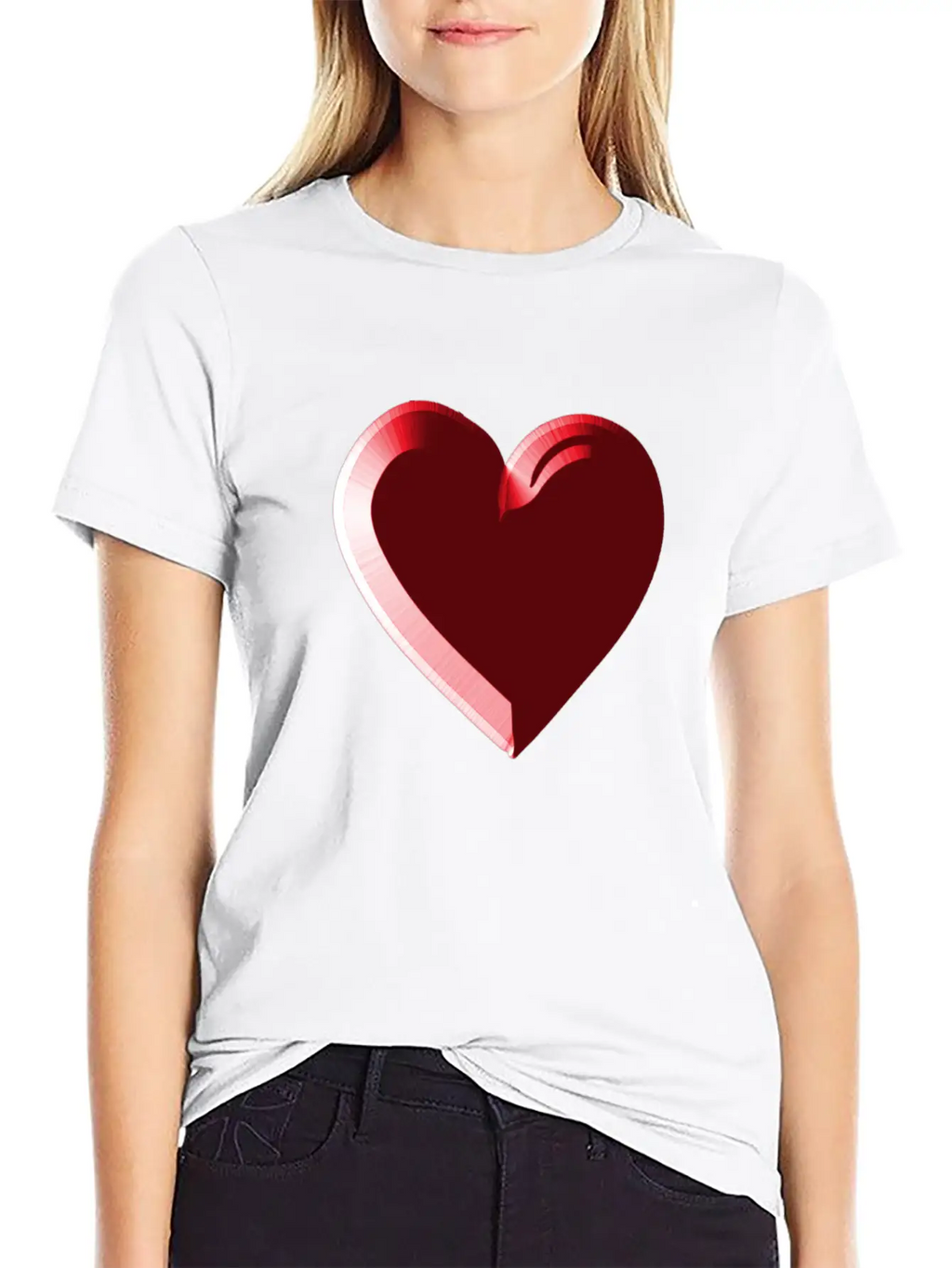 Red Heart Red Love Timeless Short Sleeve Tee – Comfy And Minimalist Design