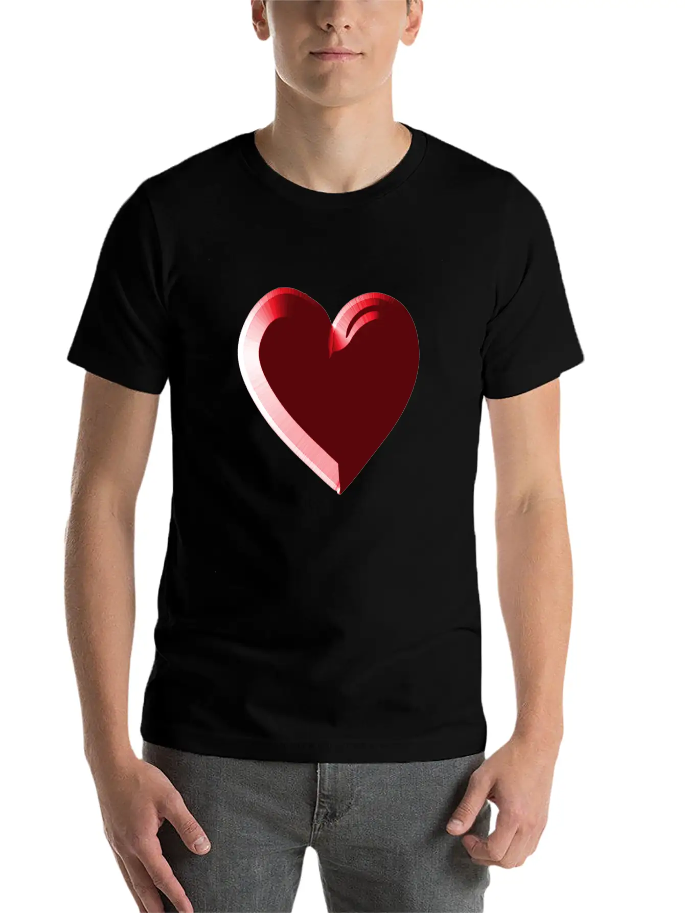 Red Heart Red Love Timeless Short Sleeve Tee – Comfy And Minimalist Design