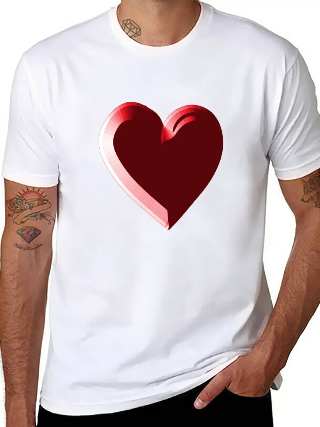 Red Heart Red Love Timeless Short Sleeve Tee – Comfy And Minimalist Design