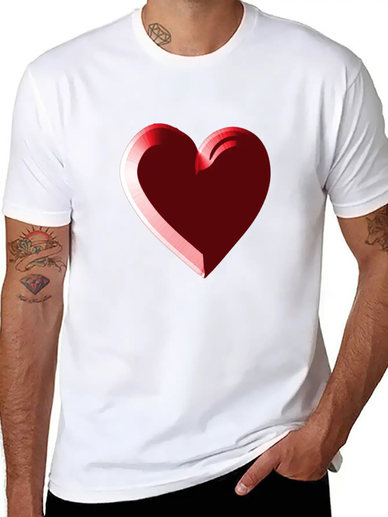 Red Heart Red Love Timeless Short Sleeve Tee – Comfy And Minimalist Design
