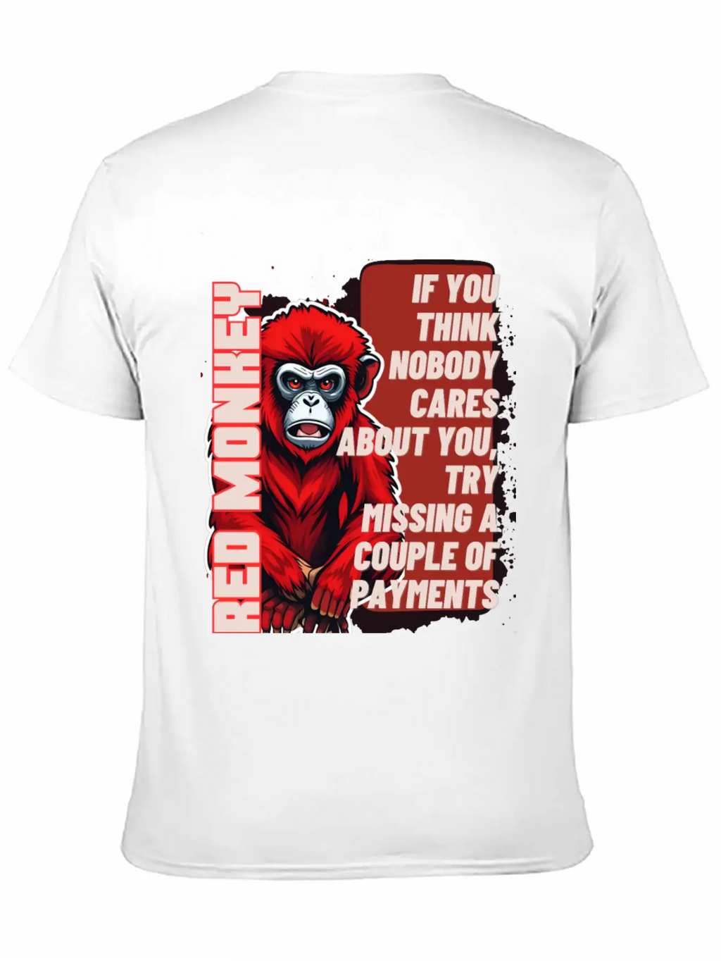 RED MONKEY WISDOM WORDS - FUNNY MOTIVATION Essential Unisex Summer Tee – Soft Cotton Casual Fit