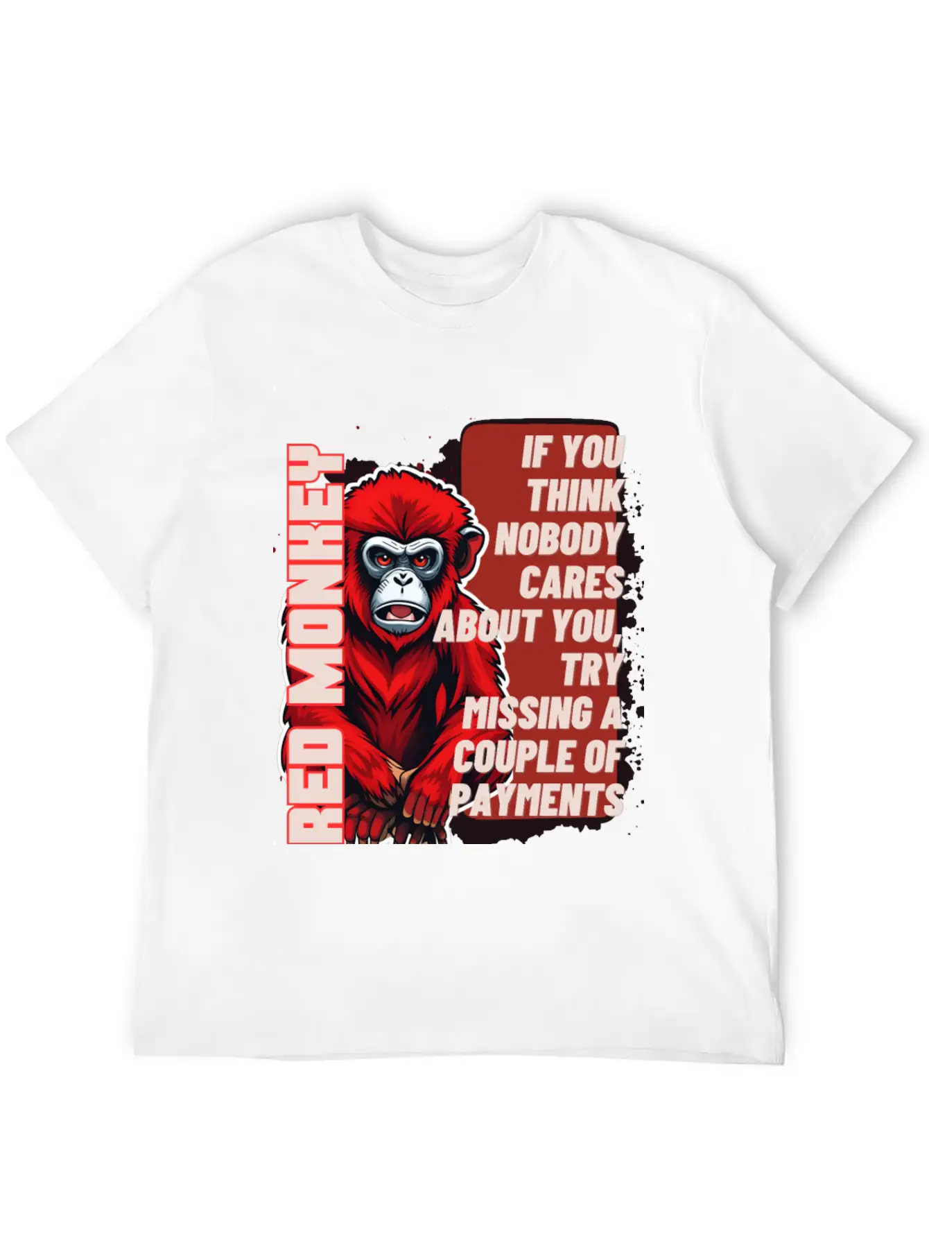 RED MONKEY WISDOM WORDS - FUNNY MOTIVATION Essential Unisex Summer Tee – Soft Cotton Casual Fit