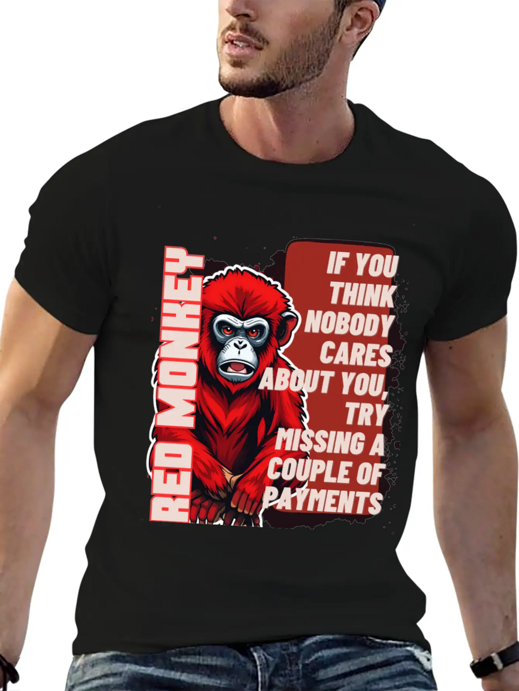 RED MONKEY WISDOM WORDS - FUNNY MOTIVATION Essential Unisex Summer Tee – Soft Cotton Casual Fit