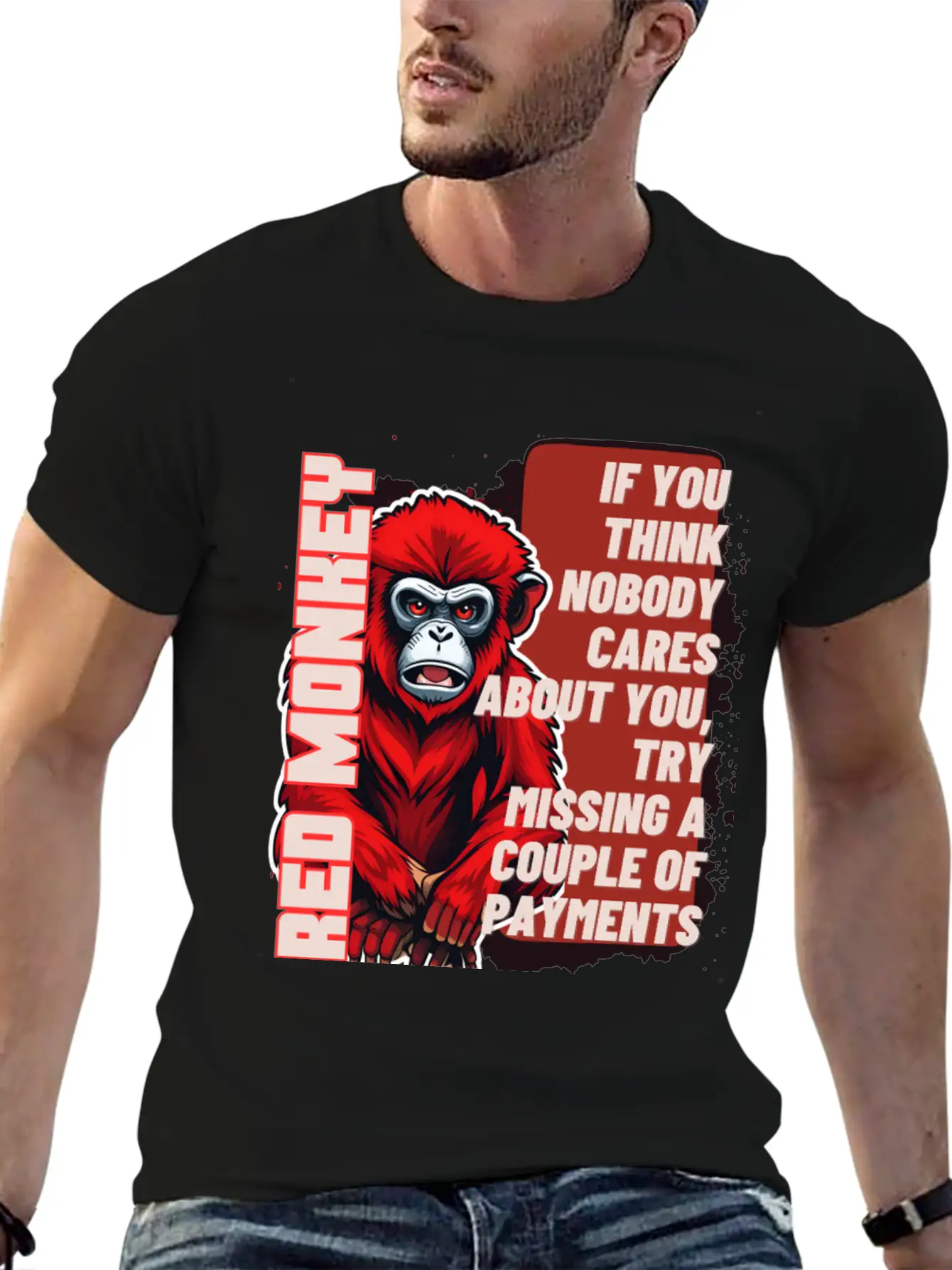 RED MONKEY WISDOM WORDS - FUNNY MOTIVATION Essential Unisex Summer Tee – Soft Cotton Casual Fit