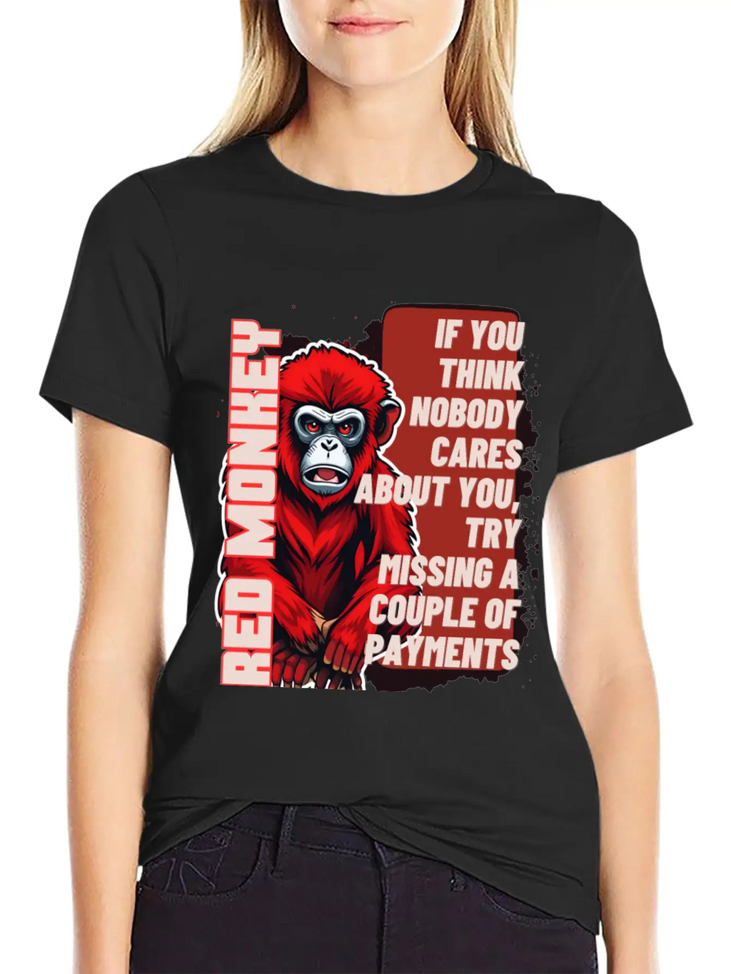 RED MONKEY WISDOM WORDS - FUNNY MOTIVATION Essential Unisex Summer Tee – Soft Cotton Casual Fit