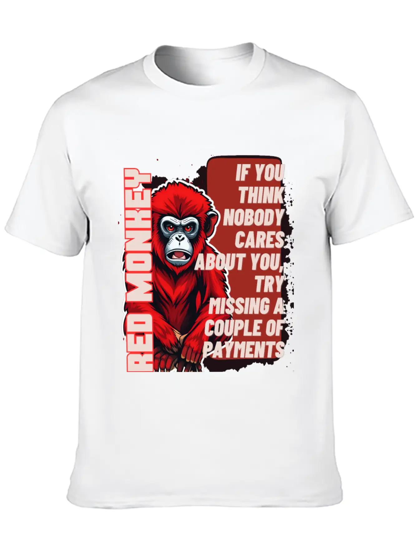 RED MONKEY WISDOM WORDS - FUNNY MOTIVATION Essential Unisex Summer Tee – Soft Cotton Casual Fit