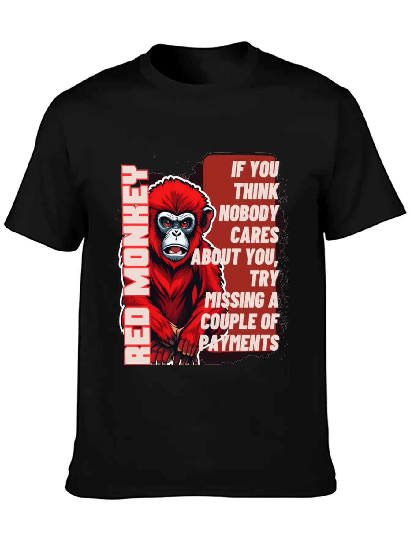 RED MONKEY WISDOM WORDS - FUNNY MOTIVATION Essential Unisex Summer Tee – Soft Cotton Casual Fit