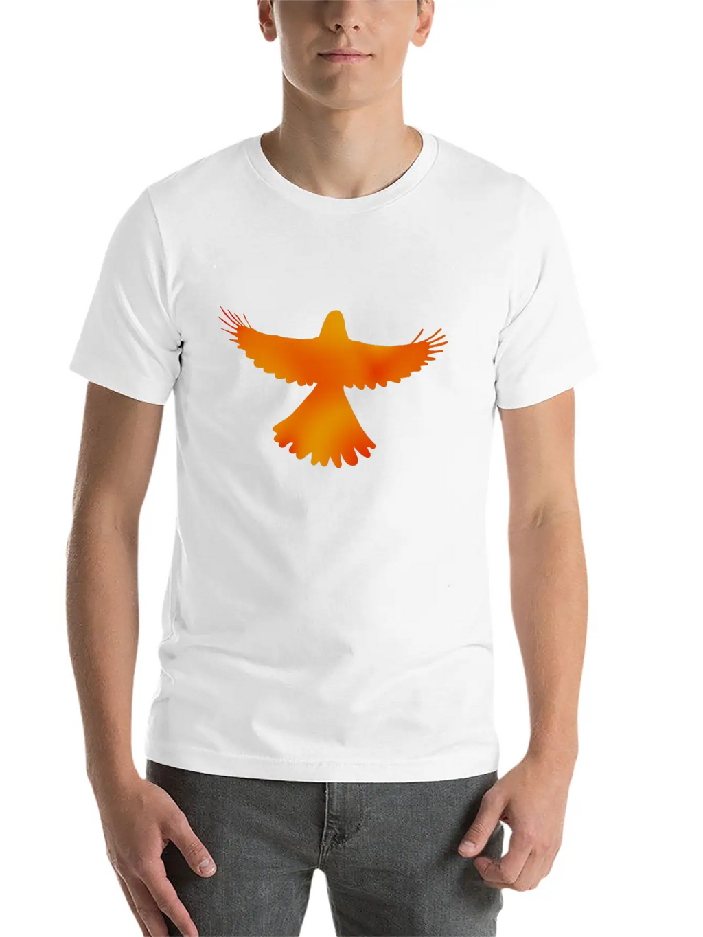 Red, Orange And Yellow Bird Essential Cotton Tee For Daily Outfits – Unisex Style