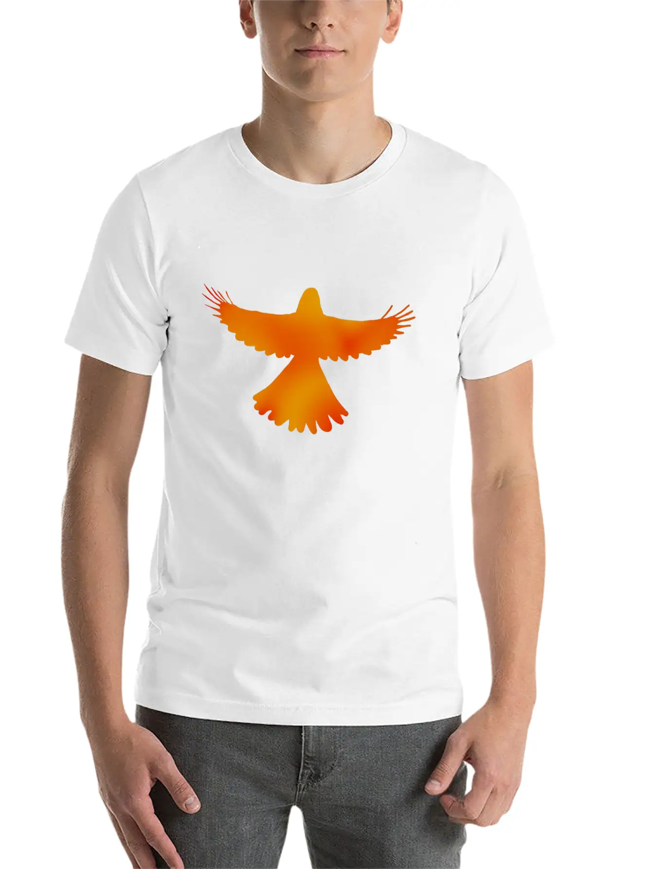 Red, Orange And Yellow Bird Essential Cotton Tee For Daily Outfits – Unisex Style