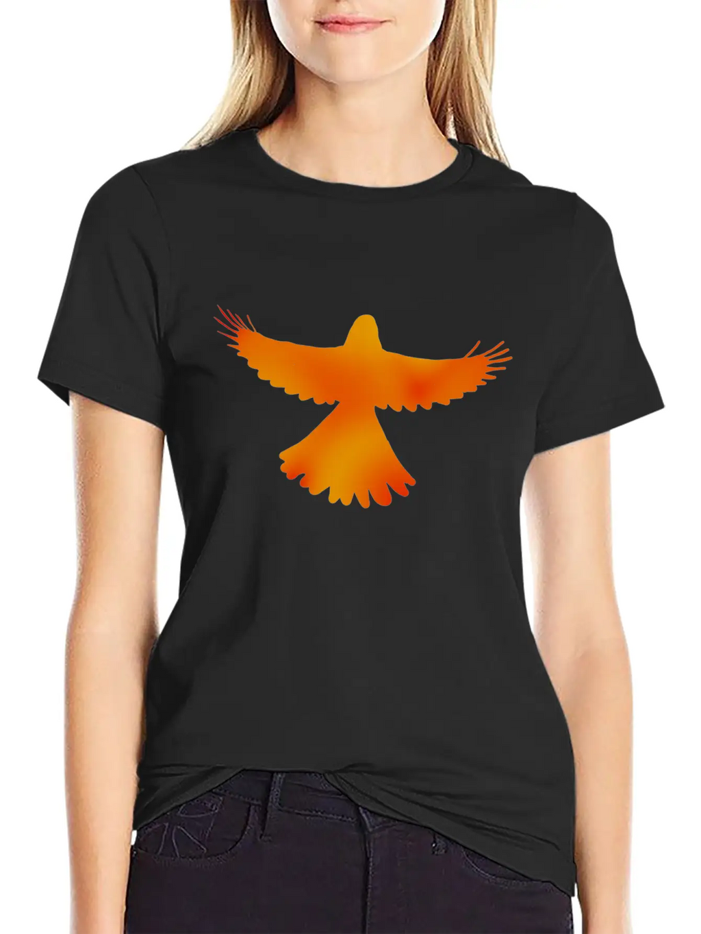 Red, Orange And Yellow Bird Essential Cotton Tee For Daily Outfits – Unisex Style