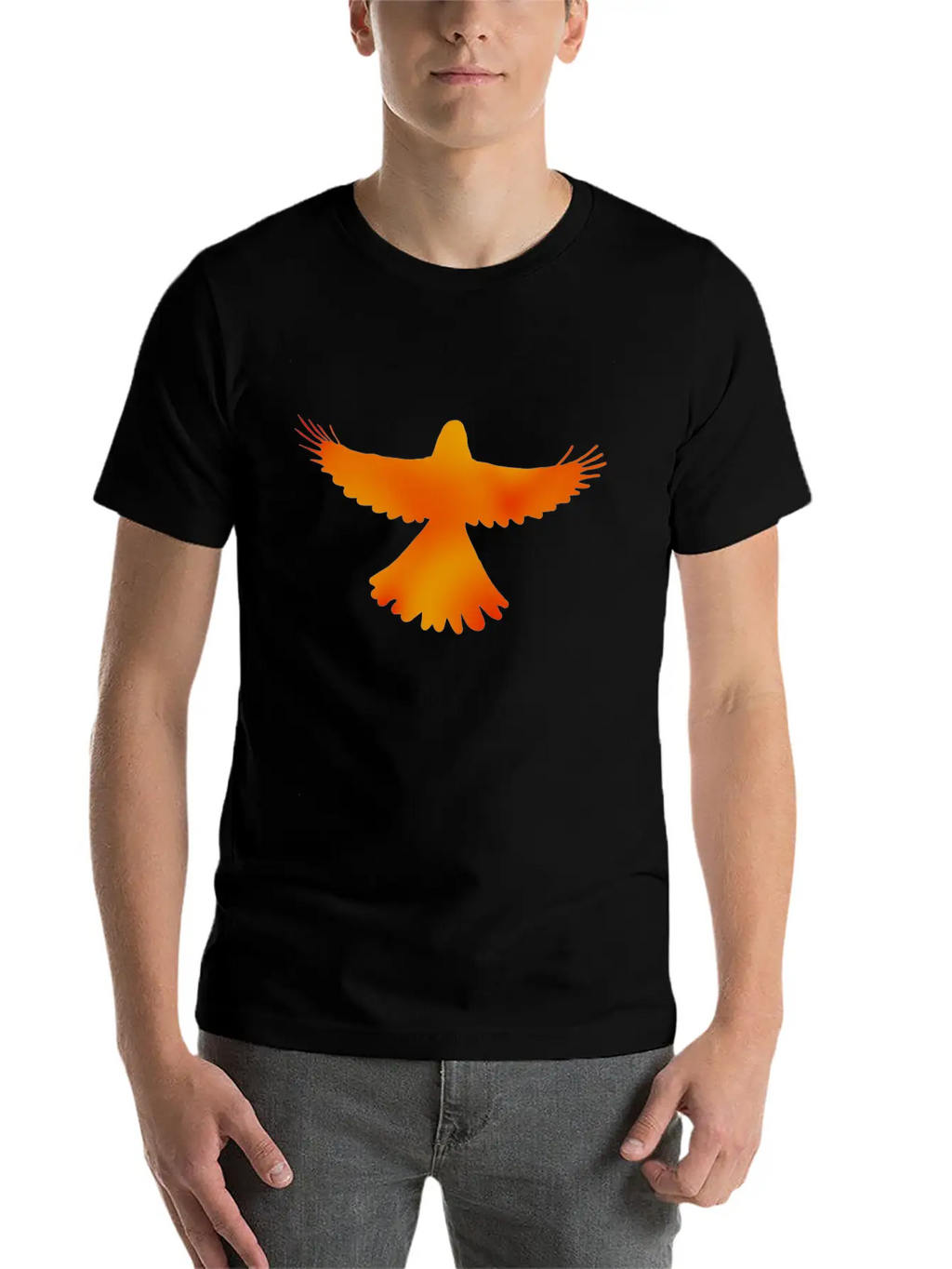Red, Orange And Yellow Bird Essential Cotton Tee For Daily Outfits – Unisex Style