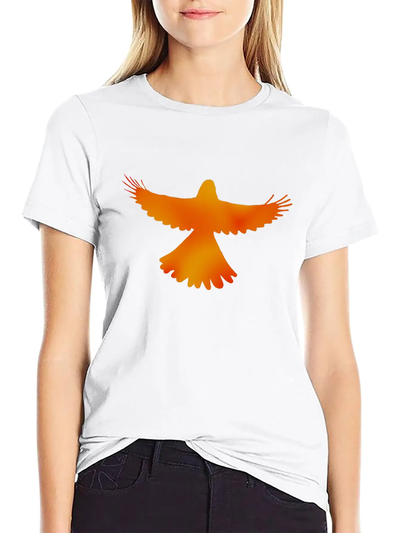 Red, Orange And Yellow Bird Essential Cotton Tee For Daily Outfits – Unisex Style