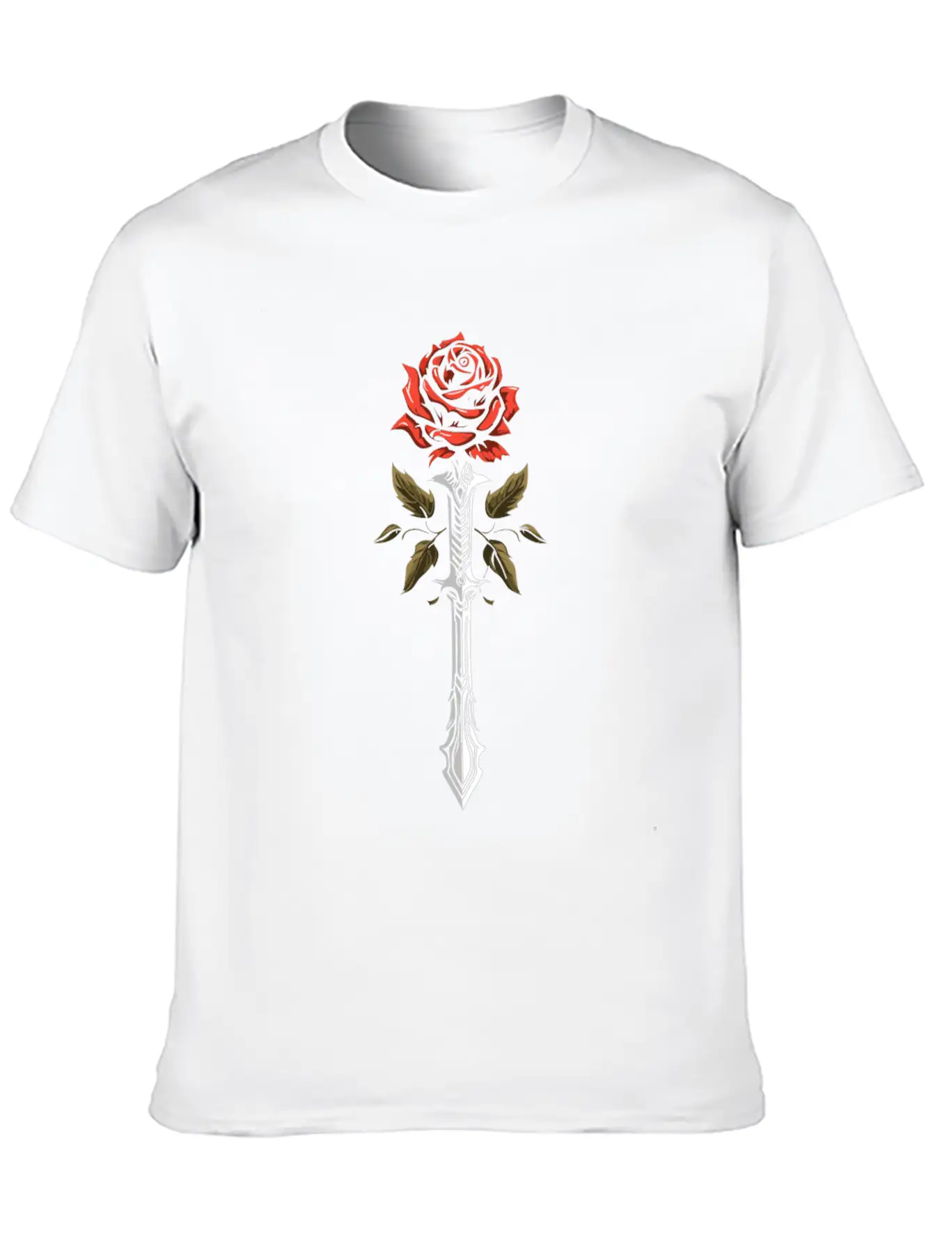 Red Rose Goth Sword Classic Cotton Tee – Unisex Comfort For Any Season