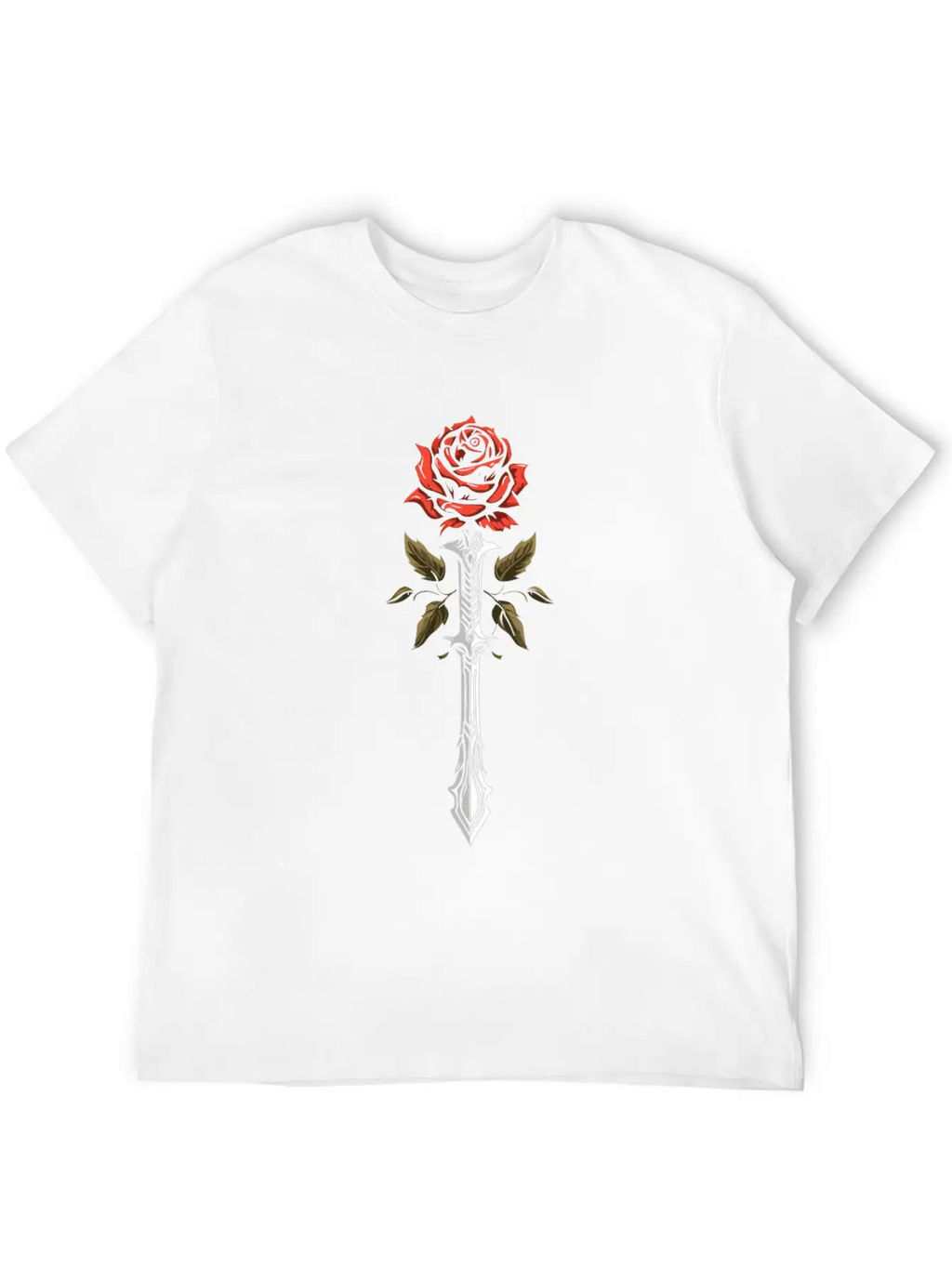 Red Rose Goth Sword Classic Cotton Tee – Unisex Comfort For Any Season