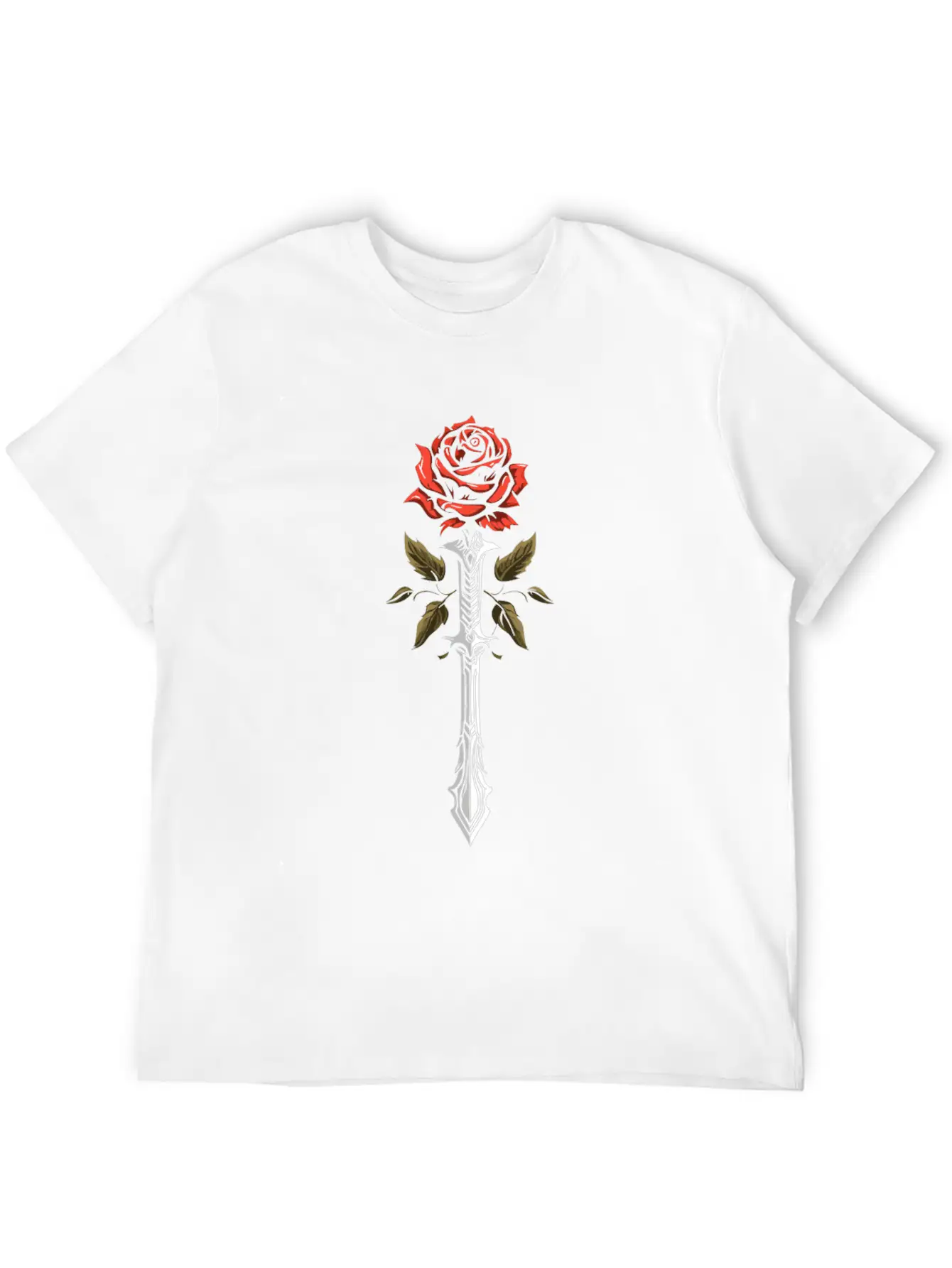 Red Rose Goth Sword Classic Cotton Tee – Unisex Comfort For Any Season