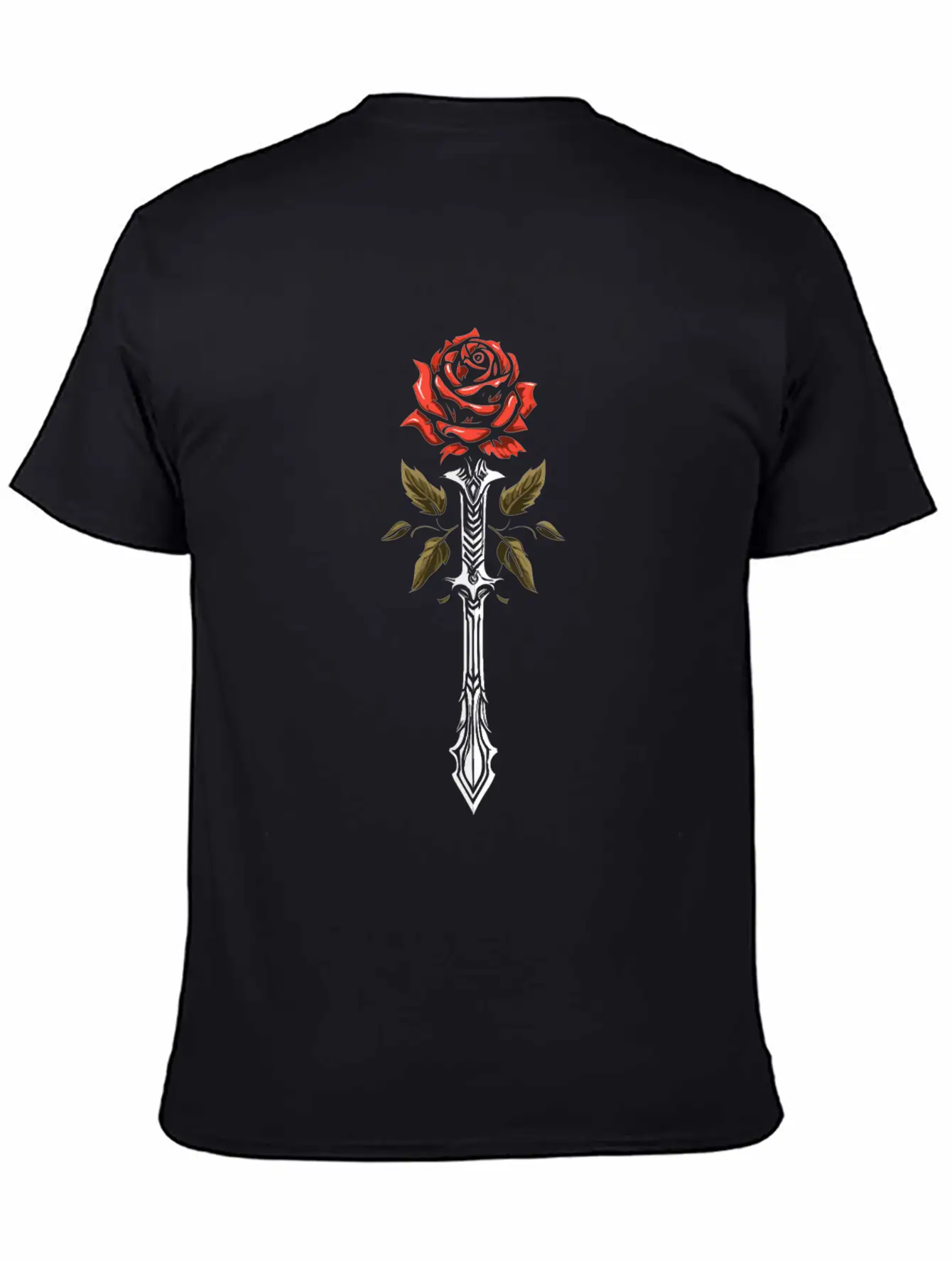 Red Rose Goth Sword Classic Cotton Tee – Unisex Comfort For Any Season