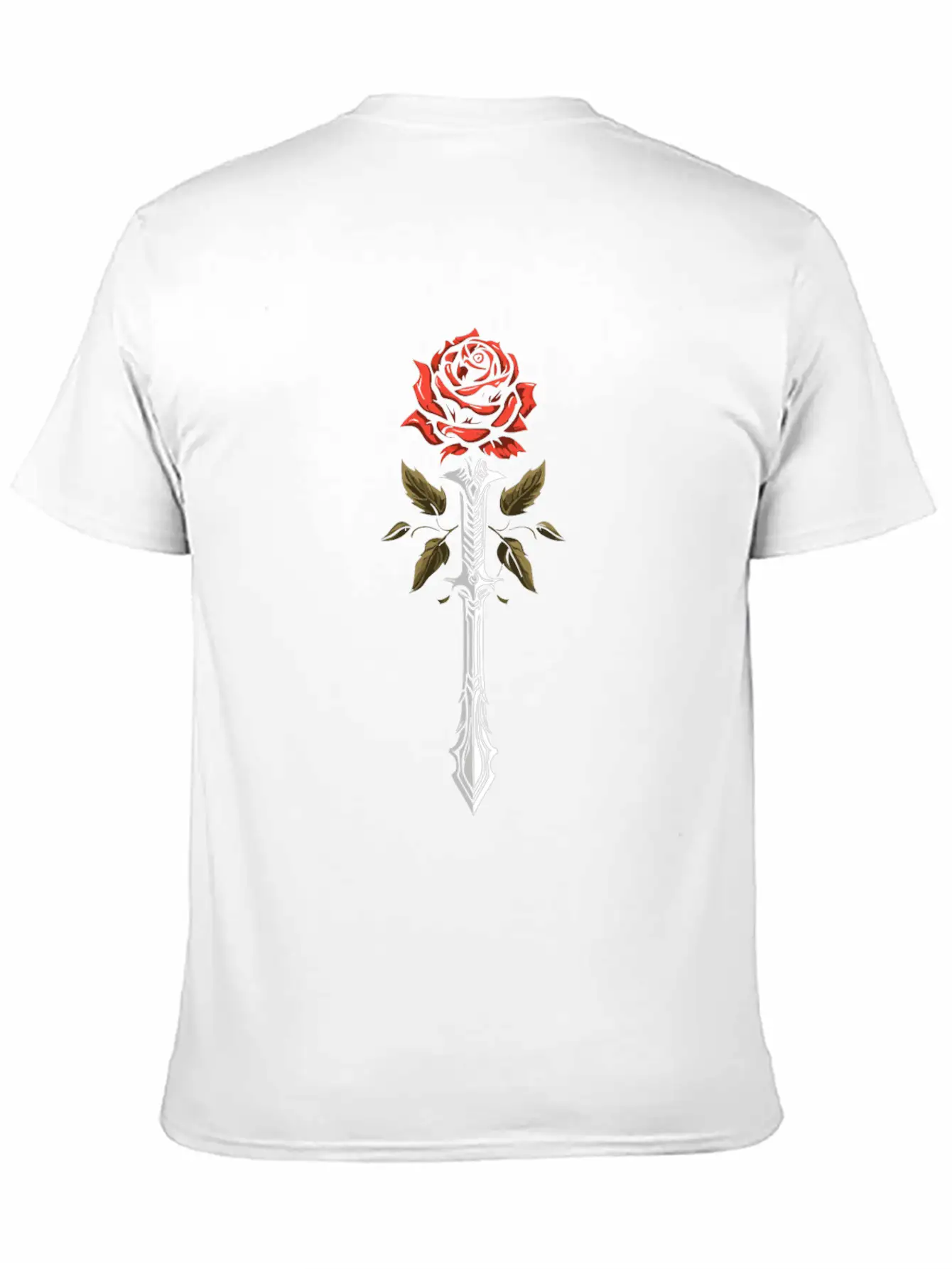 Red Rose Goth Sword Classic Cotton Tee – Unisex Comfort For Any Season