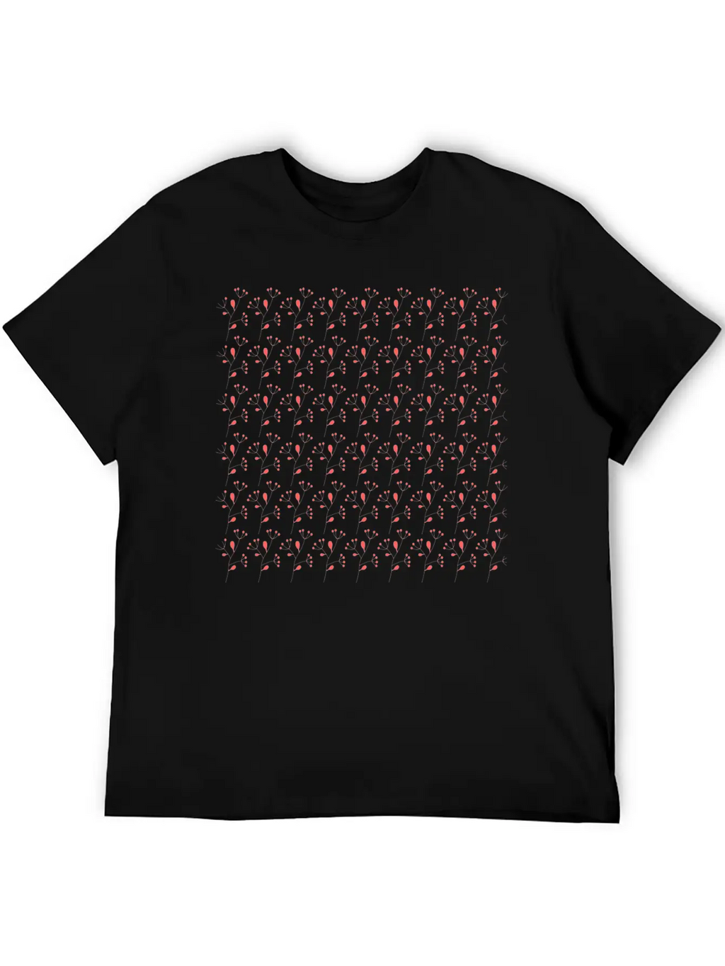 RED SPRING FLORAL PATTERN Timeless Short Sleeve Tee – Comfy And Minimalist Design
