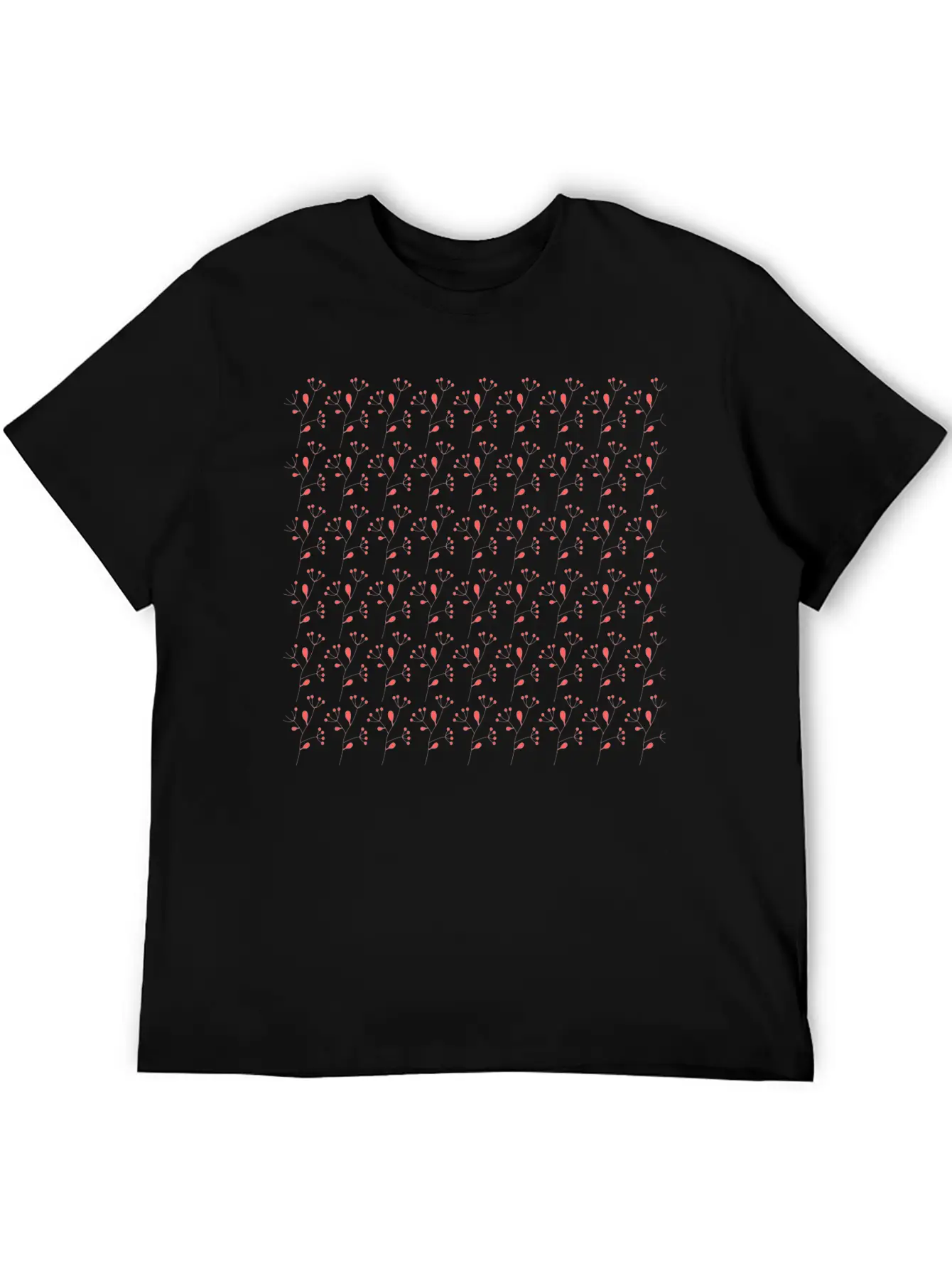 RED SPRING FLORAL PATTERN Timeless Short Sleeve Tee – Comfy And Minimalist Design