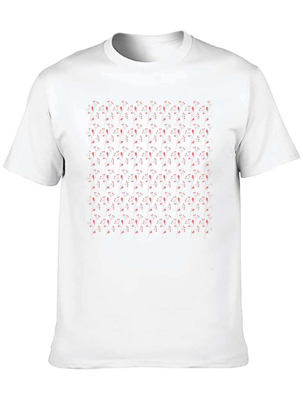RED SPRING FLORAL PATTERN Timeless Short Sleeve Tee – Comfy And Minimalist Design