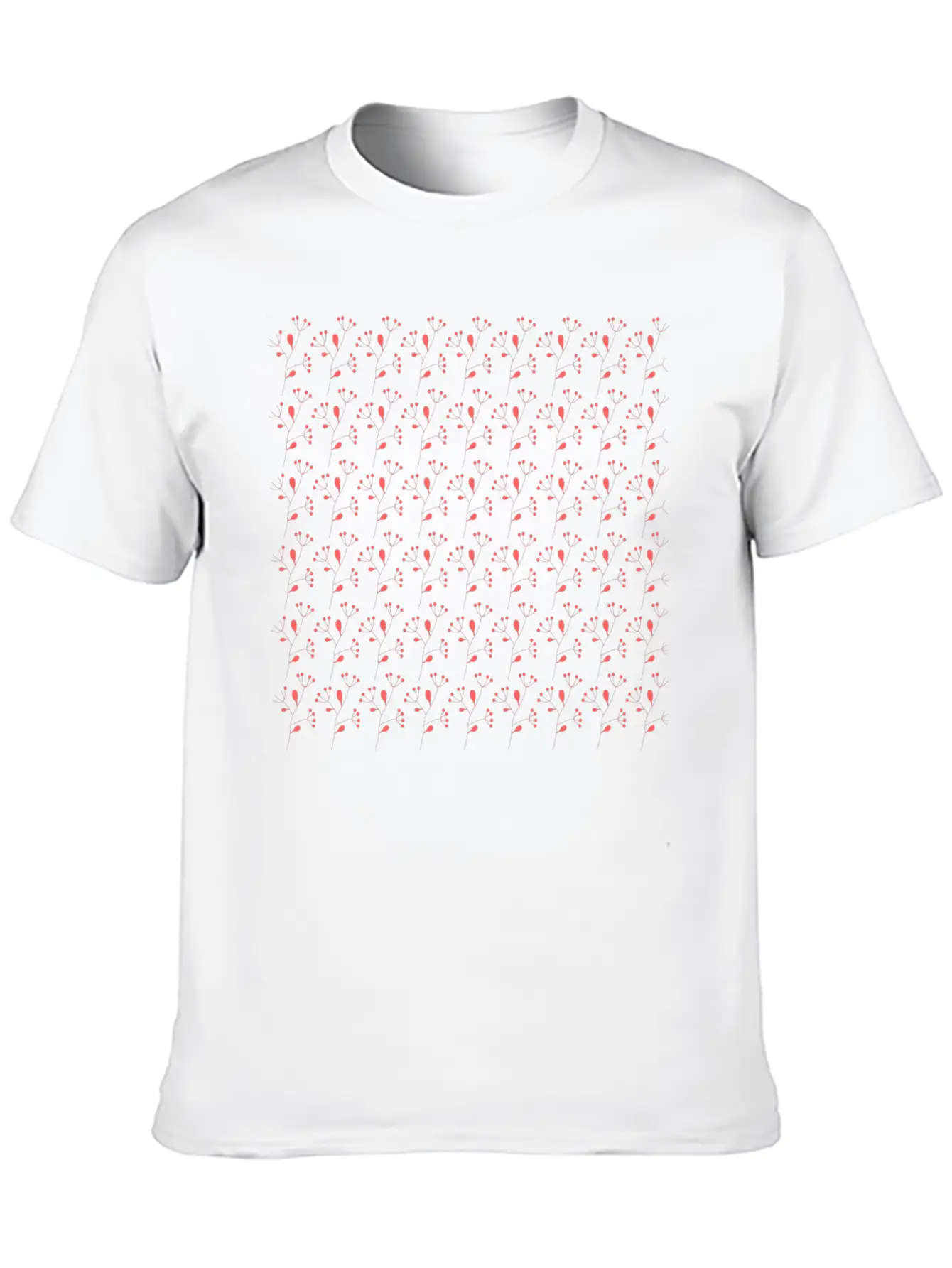 RED SPRING FLORAL PATTERN Timeless Short Sleeve Tee – Comfy And Minimalist Design