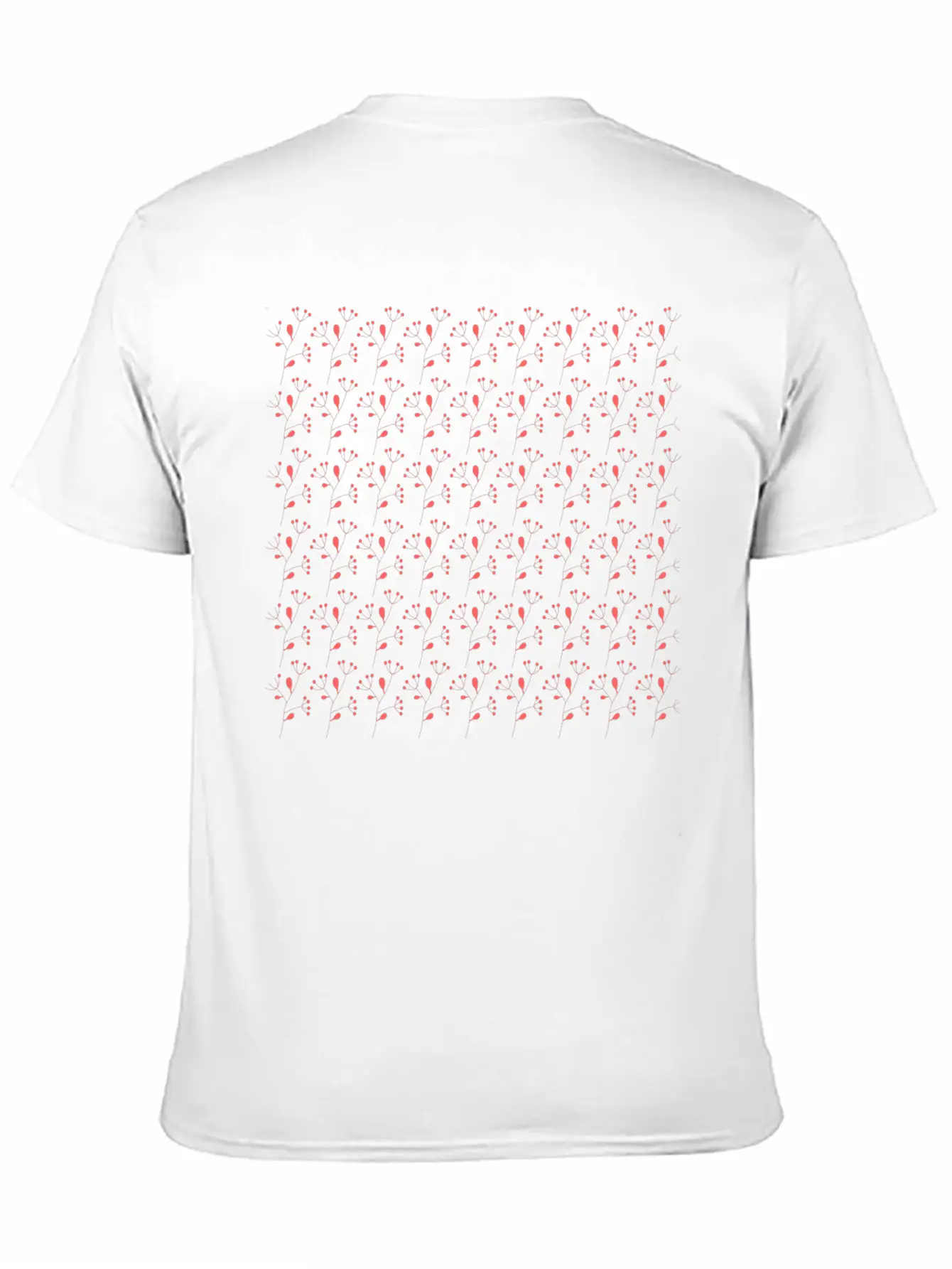 RED SPRING FLORAL PATTERN Timeless Short Sleeve Tee – Comfy And Minimalist Design