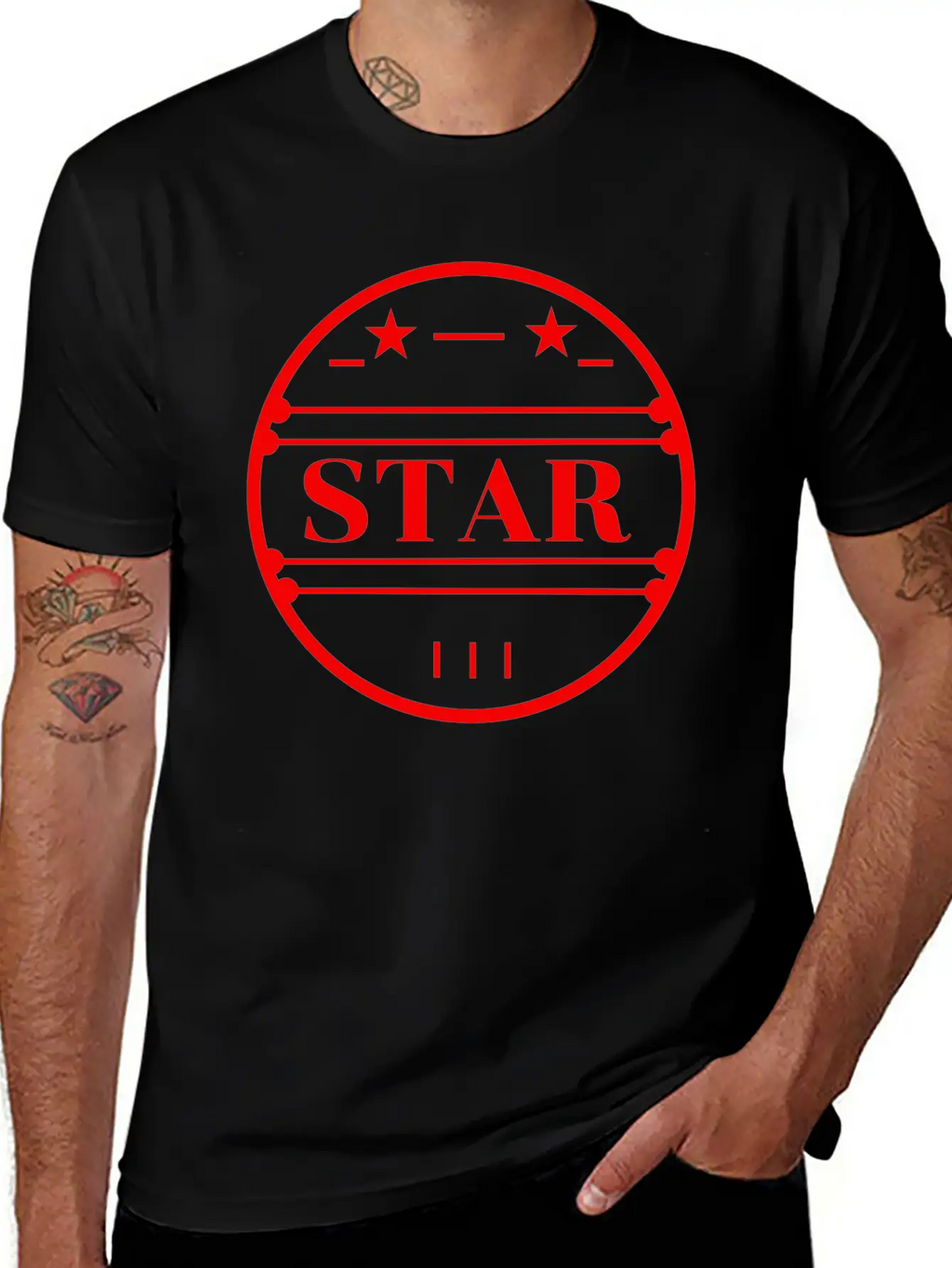 Red Star Logo In Circle Classic Cotton Tee – Unisex Comfort For Any Season