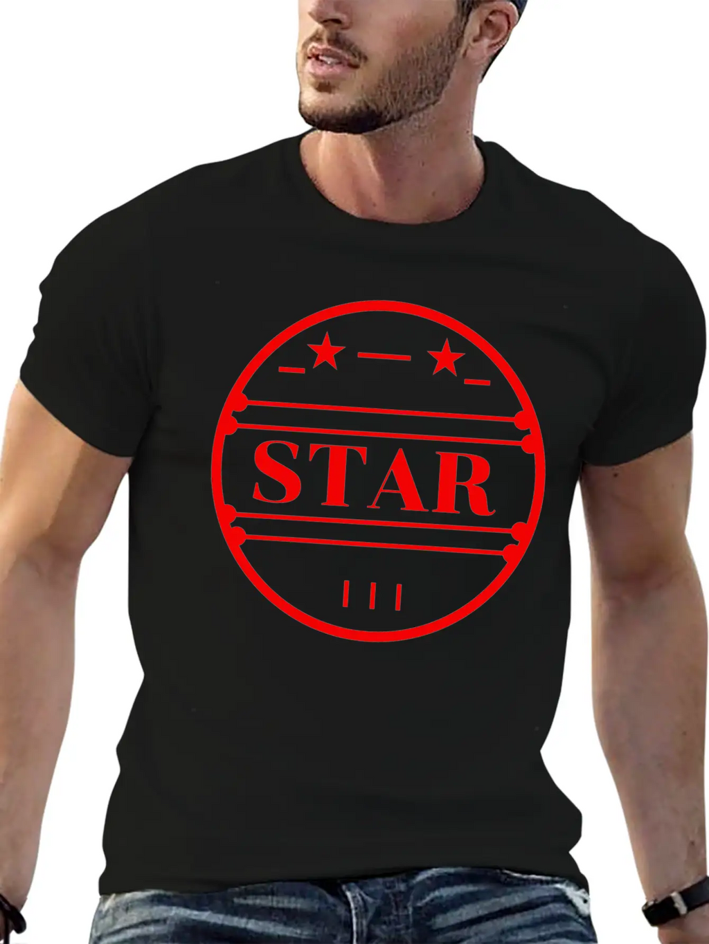 Red Star Logo In Circle Classic Cotton Tee – Unisex Comfort For Any Season