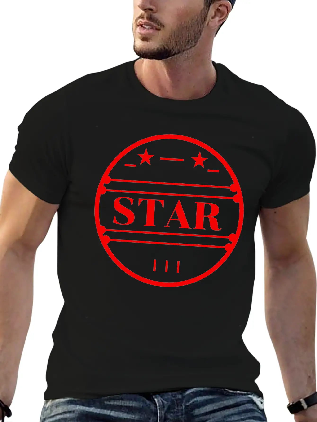 Red Star Logo In Circle Classic Cotton Tee – Unisex Comfort For Any Season