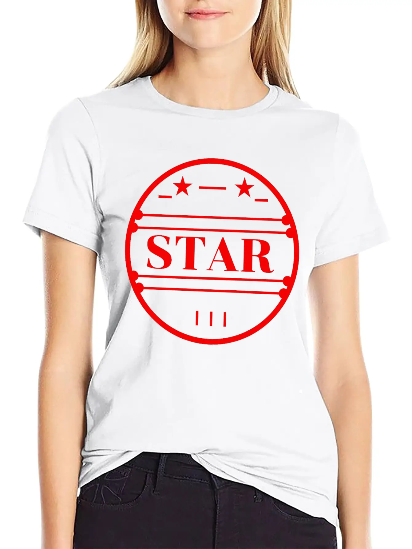 Red Star Logo In Circle Classic Cotton Tee – Unisex Comfort For Any Season