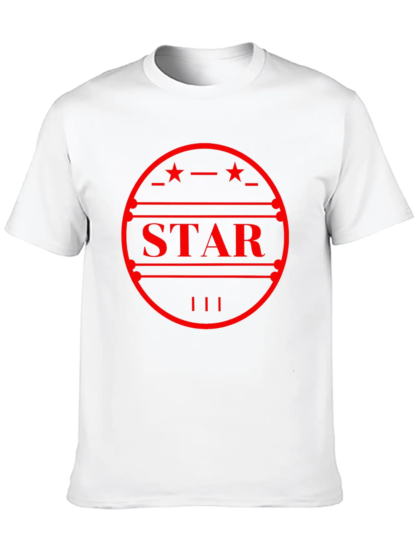 Red Star Logo In Circle Classic Cotton Tee – Unisex Comfort For Any Season
