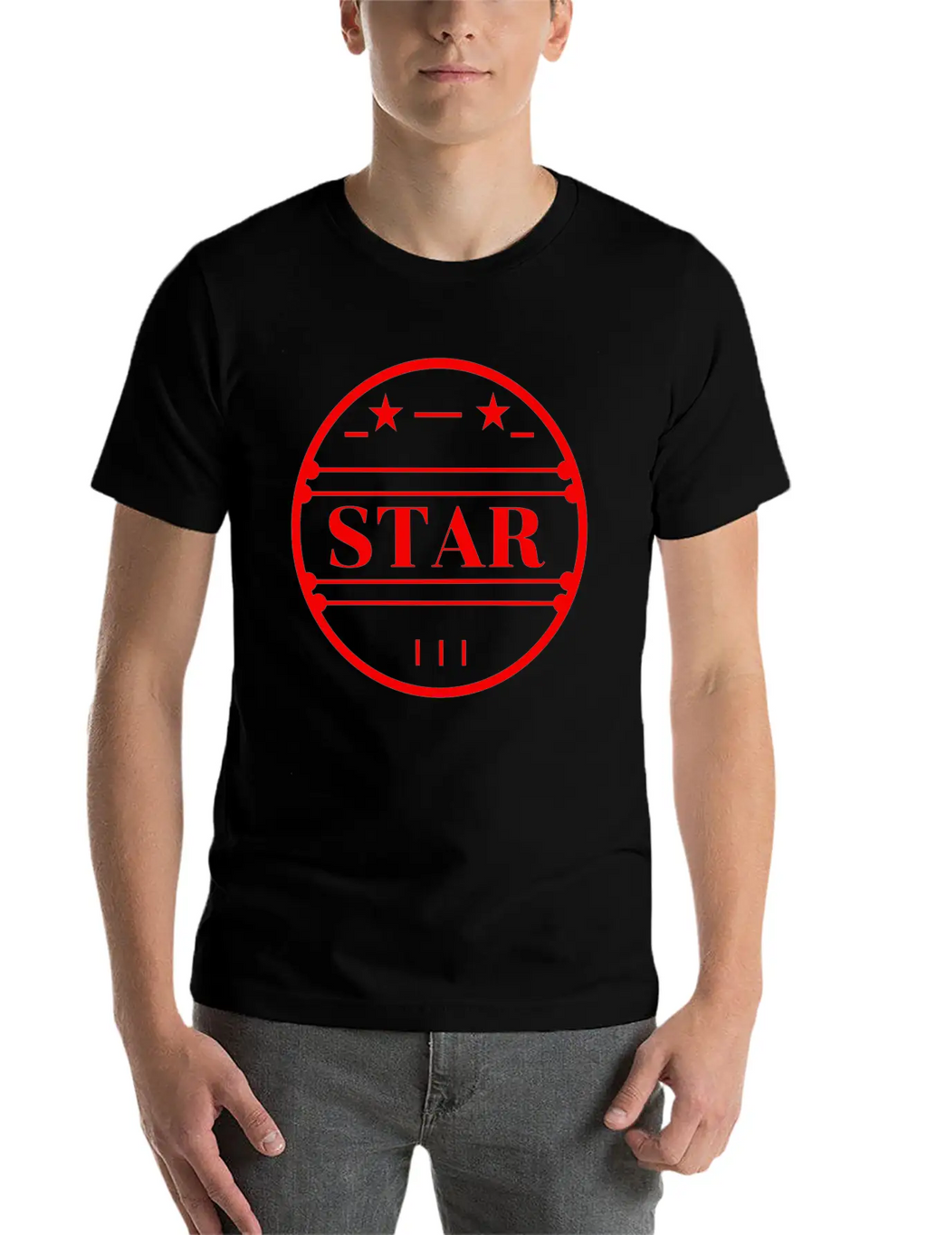 Red Star Logo In Circle Classic Cotton Tee – Unisex Comfort For Any Season