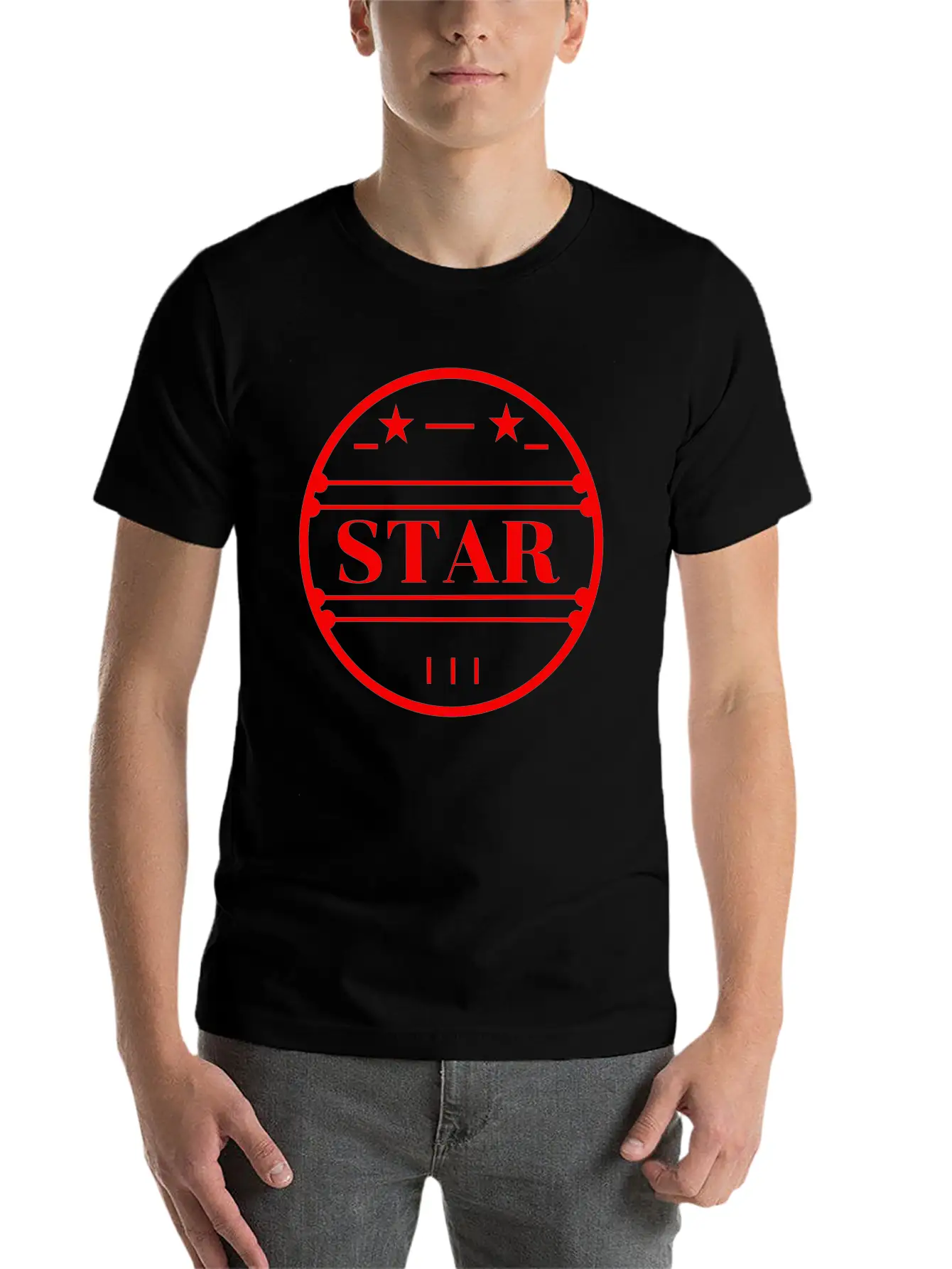 Red Star Logo In Circle Classic Cotton Tee – Unisex Comfort For Any Season
