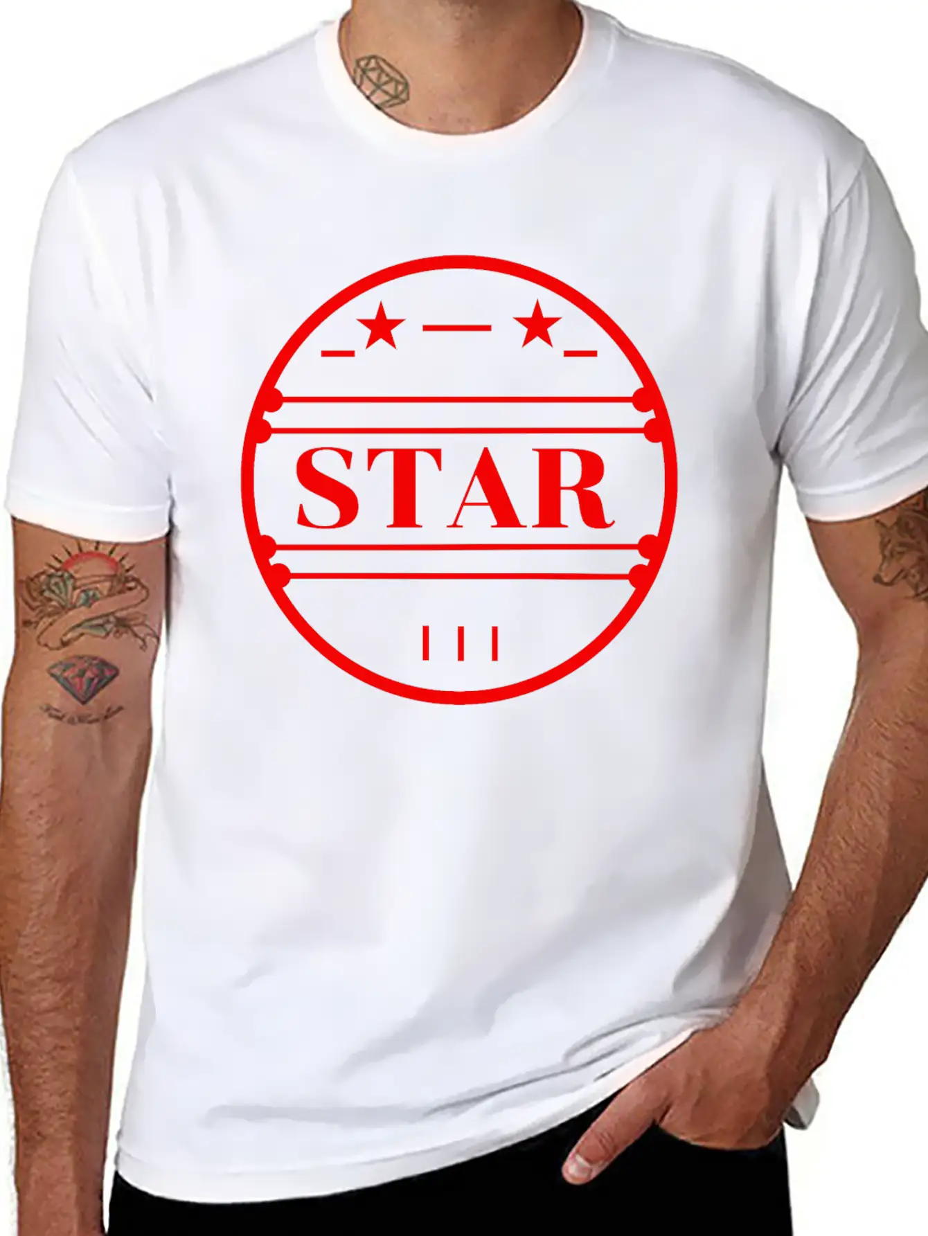 Red Star Logo In Circle Classic Cotton Tee – Unisex Comfort For Any Season