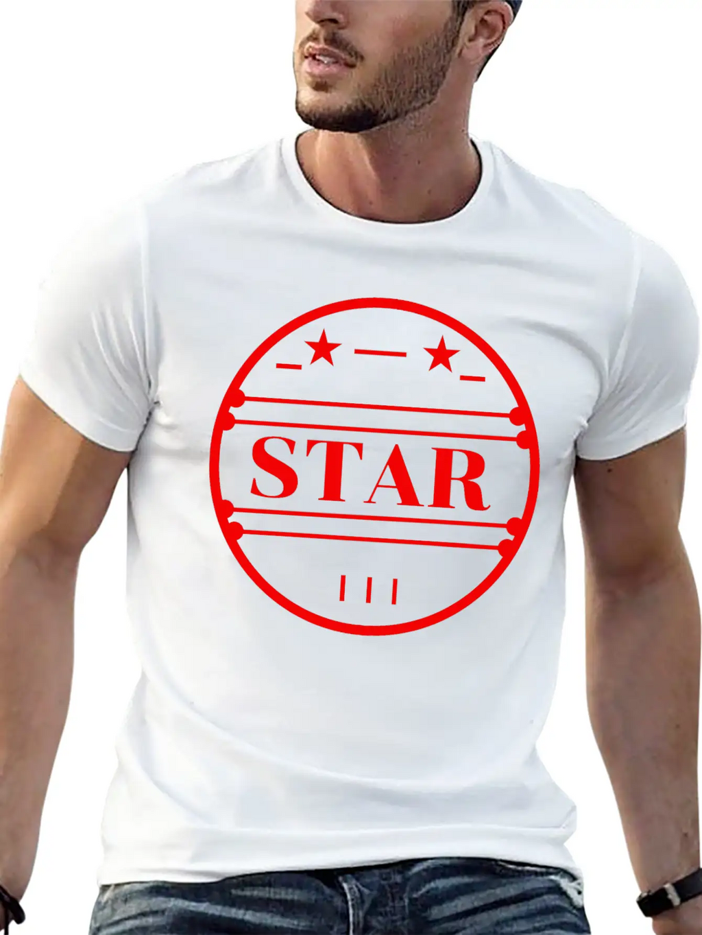 Red Star Logo In Circle Classic Cotton Tee – Unisex Comfort For Any Season
