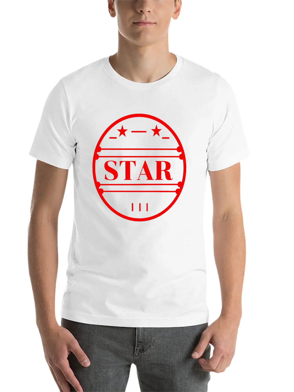 Red Star Logo In Circle Classic Cotton Tee – Unisex Comfort For Any Season