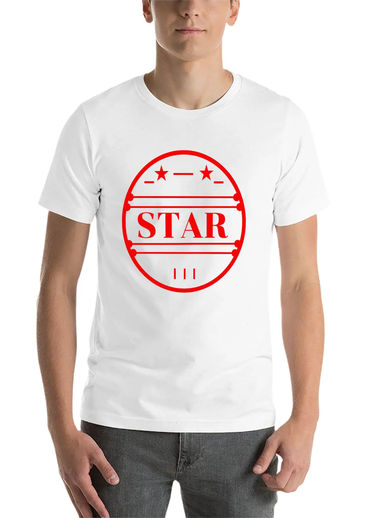 Red Star Logo In Circle Classic Cotton Tee – Unisex Comfort For Any Season