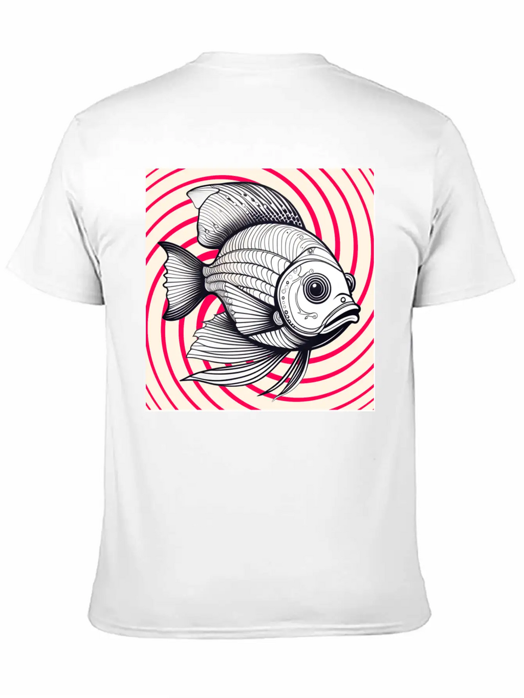 Red Striped Fish Basic Graphic T-Shirt – Daily Comfort In Soft Cotton